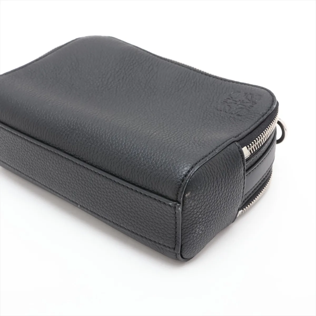 Camera Crossbody Bag Mini Leather 2-Way Shoulder Bag Black — view 3