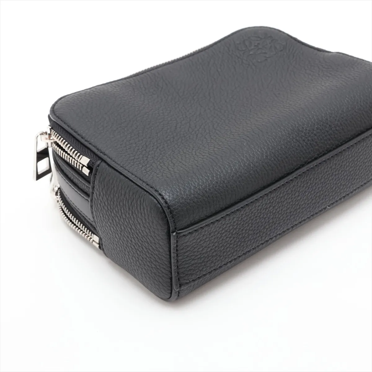 Camera Crossbody Bag Mini Leather 2-Way Shoulder Bag Black — view 4