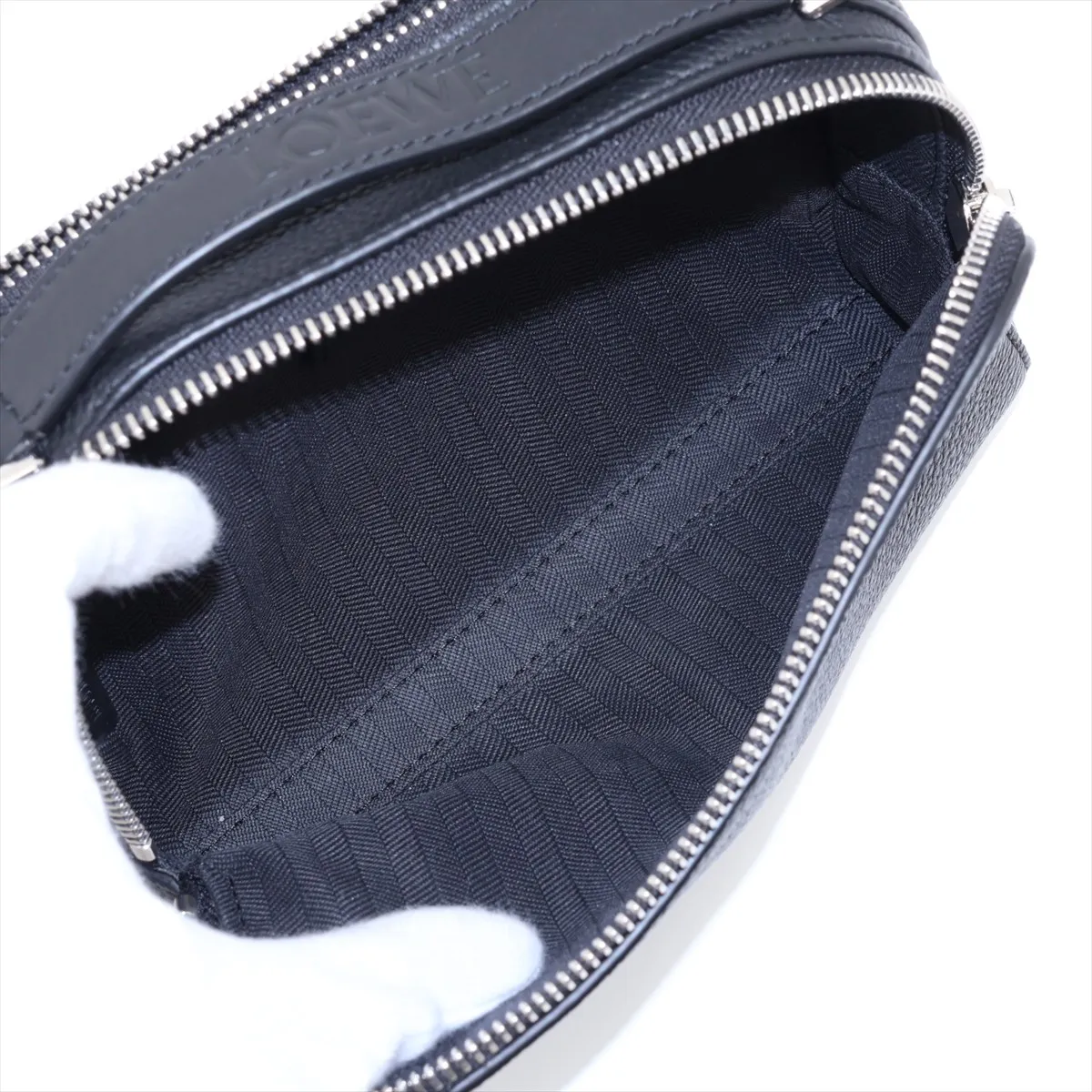 Camera Crossbody Bag Mini Leather 2-Way Shoulder Bag Black — view 8