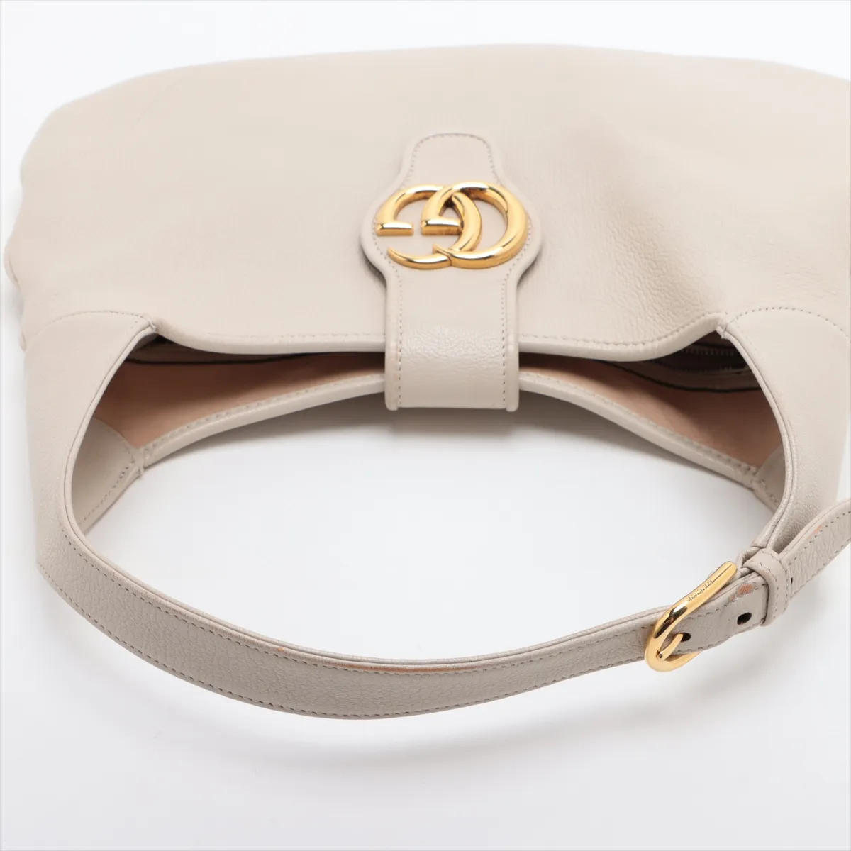 Aphrodite Medium Leather Shoulder Bag, Beige, 726274 — view 5