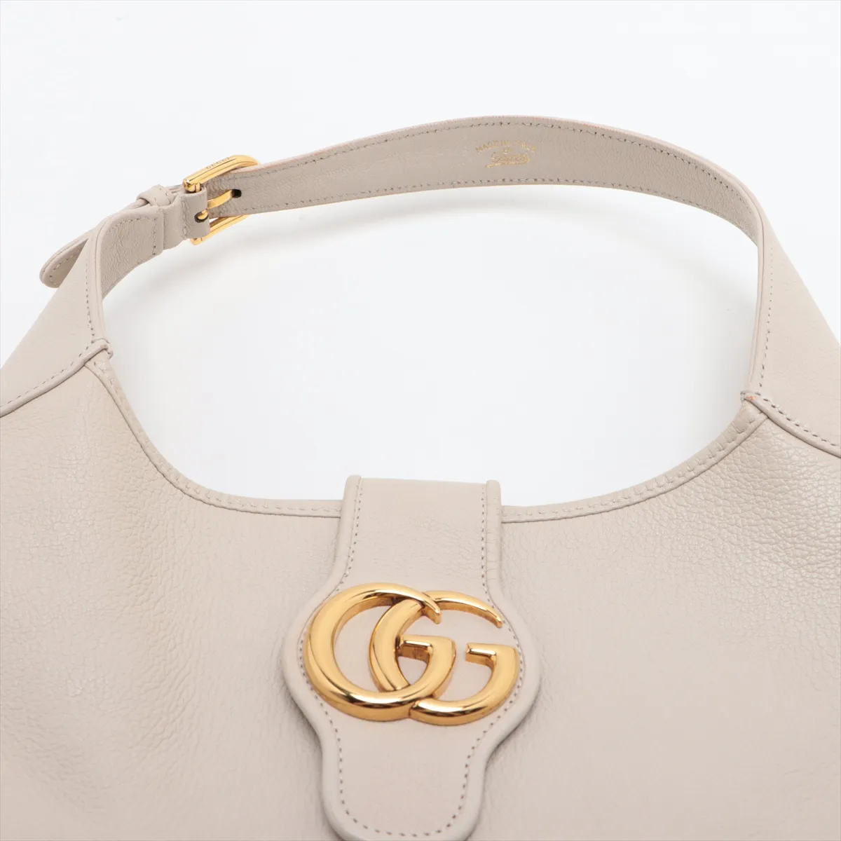 Aphrodite Medium Leather Shoulder Bag, Beige, 726274 — view 6