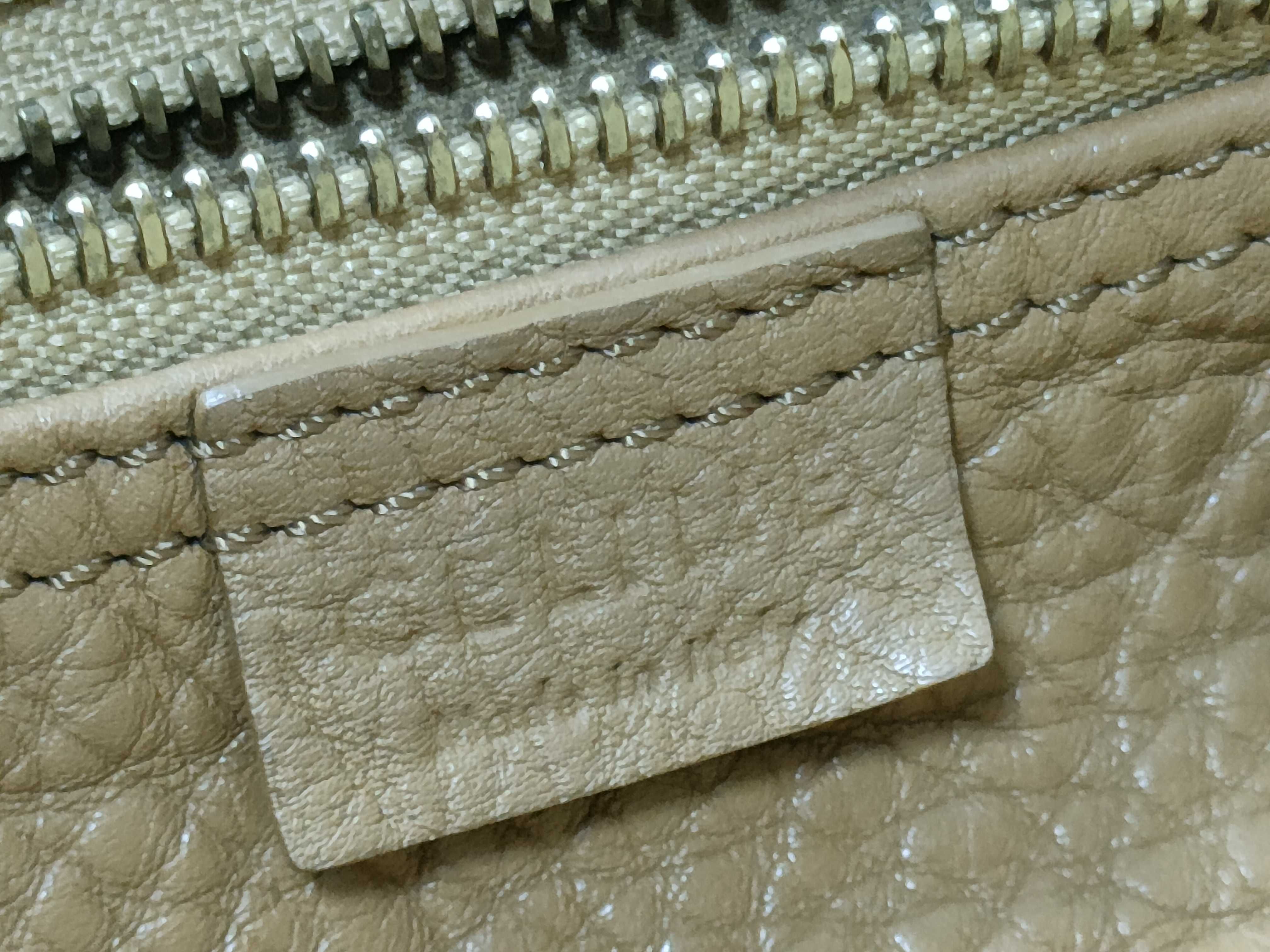 Luggage Nano Shopper Leather 2-Way Handbag, Beige — view 12