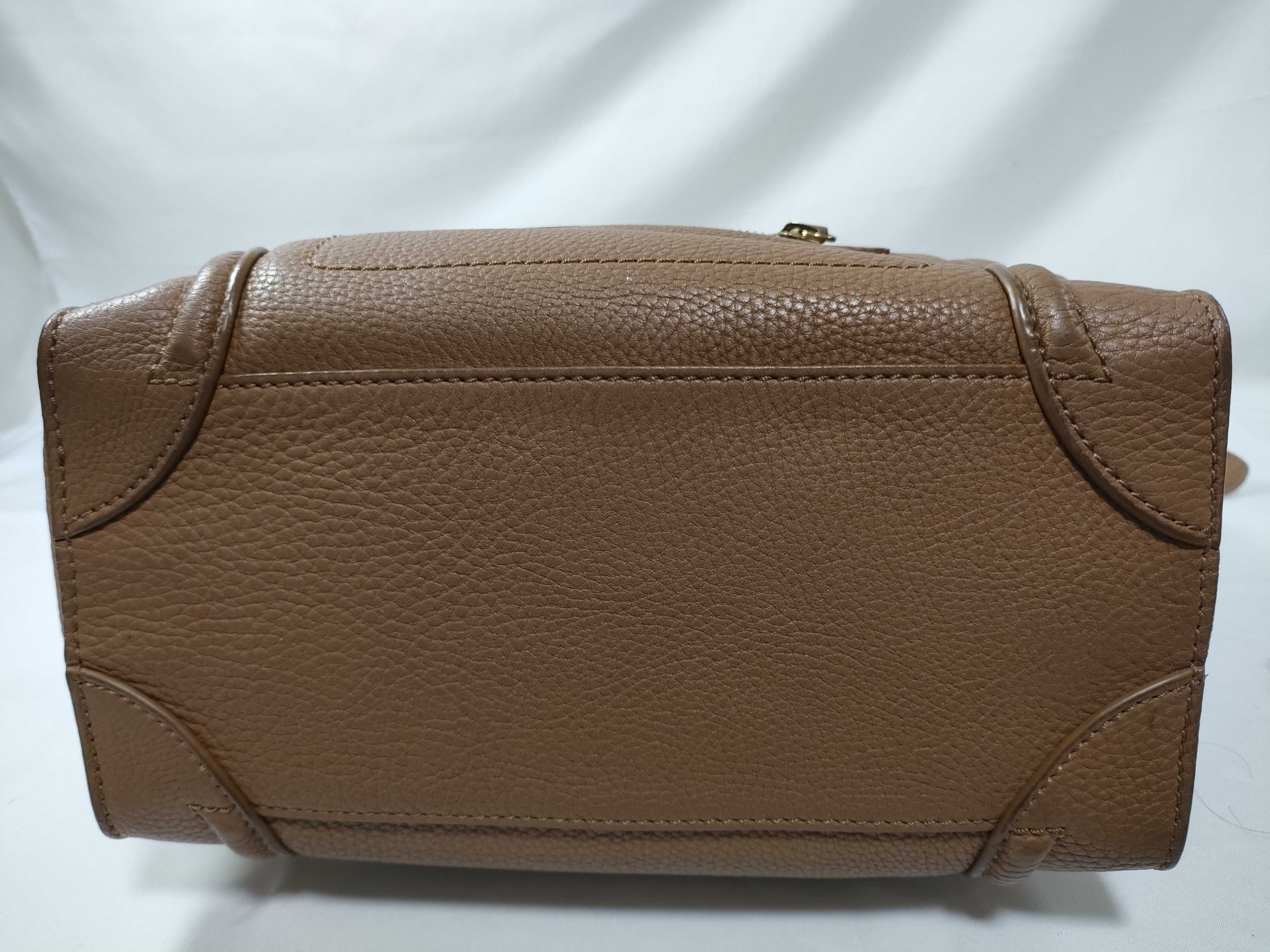 Luggage Nano Shopper Leather 2-Way Handbag, Beige — view 9