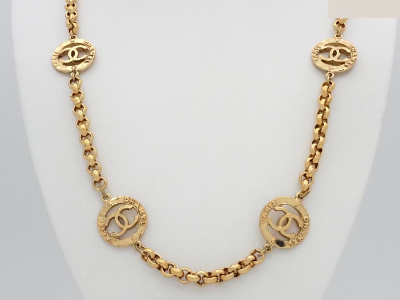 10-strand Coco Circle Skeleton Long Necklace, Chain approx. 90cm