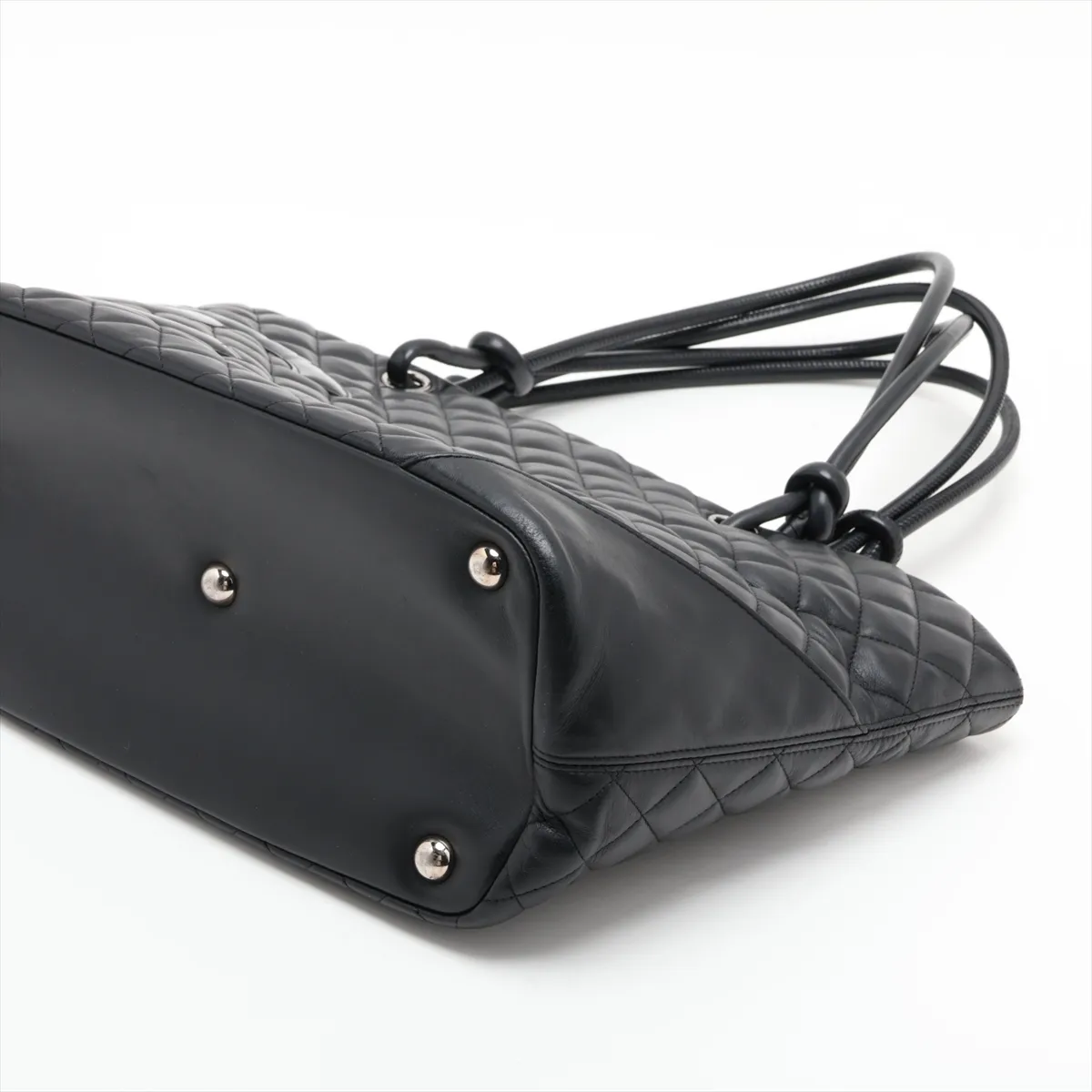 Cambon Line Leather x Patent Leather Tote Bag, Black, Silver Hardware, Item No. 14115864 (Serial Number 14) — view 3
