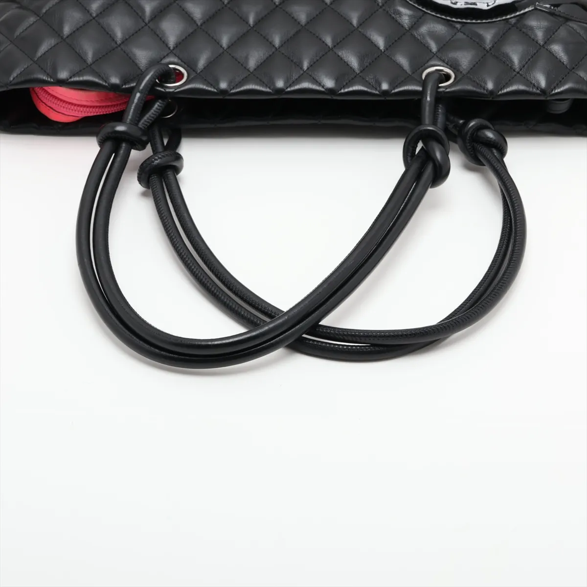 Cambon Line Leather x Patent Leather Tote Bag, Black, Silver Hardware, Item No. 14115864 (Serial Number 14) — view 5