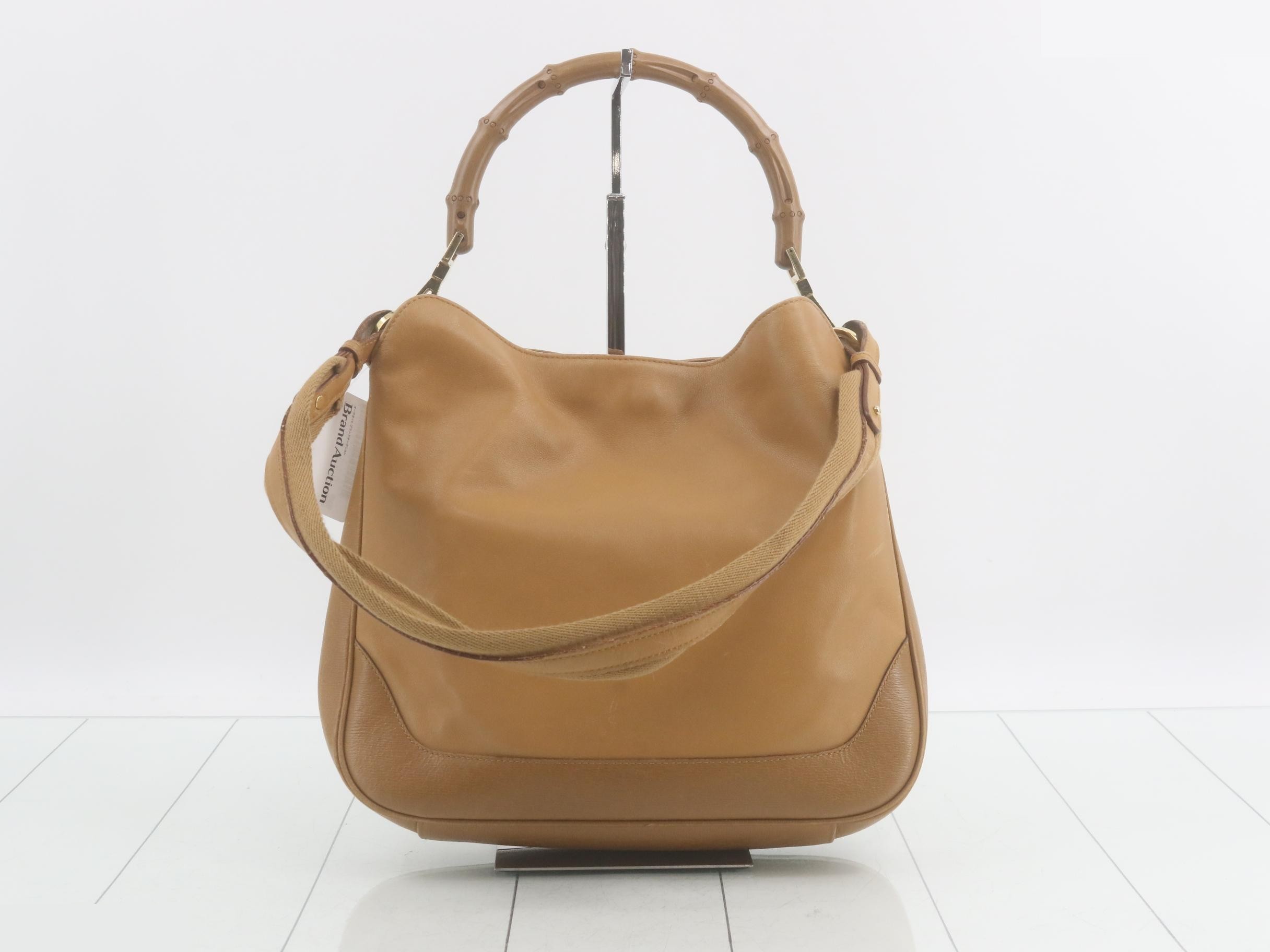 Leather 2-Way Bag, Bamboo Shoulder Bag — view 2