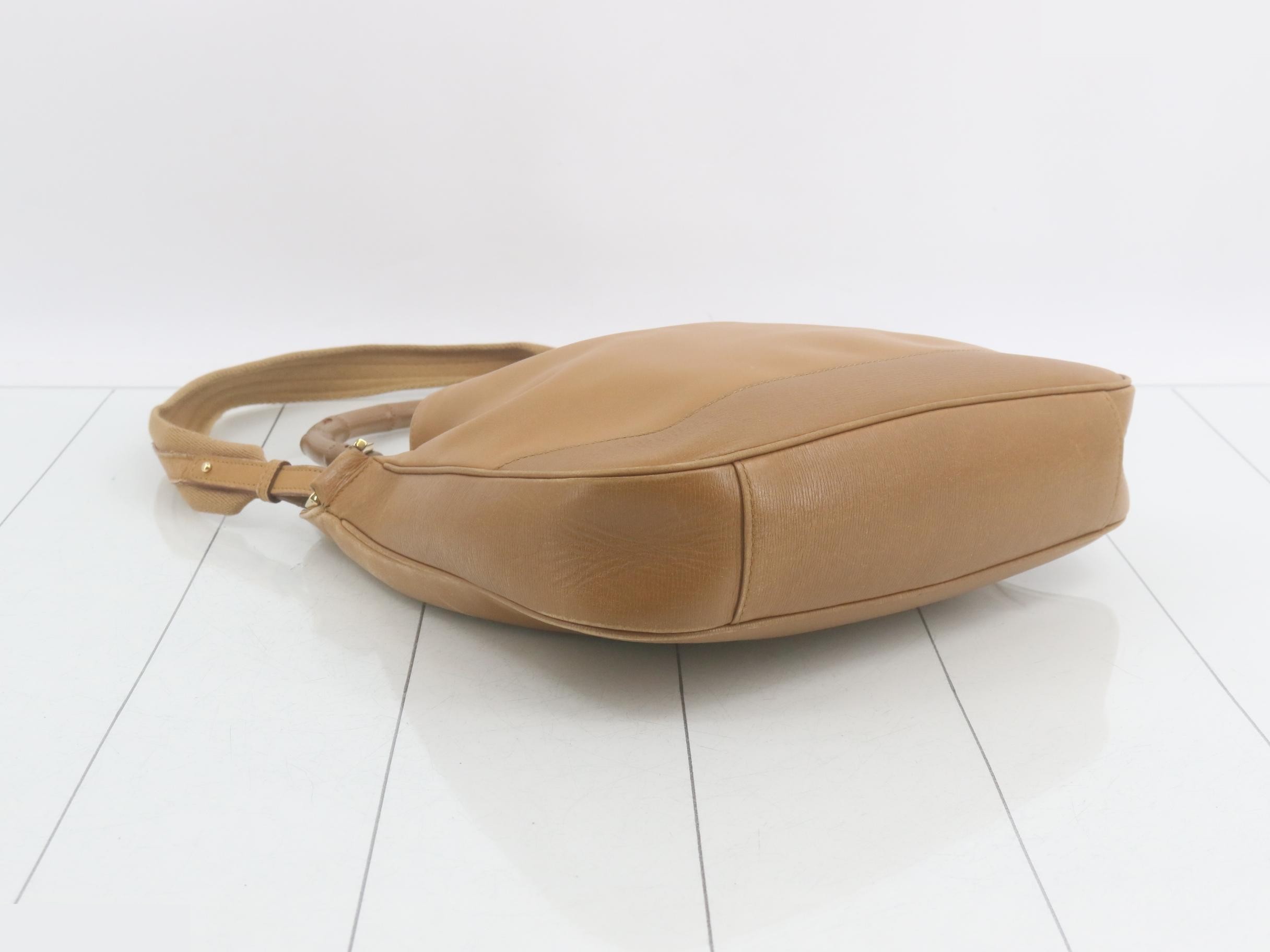 Leather 2-Way Bag, Bamboo Shoulder Bag — view 5