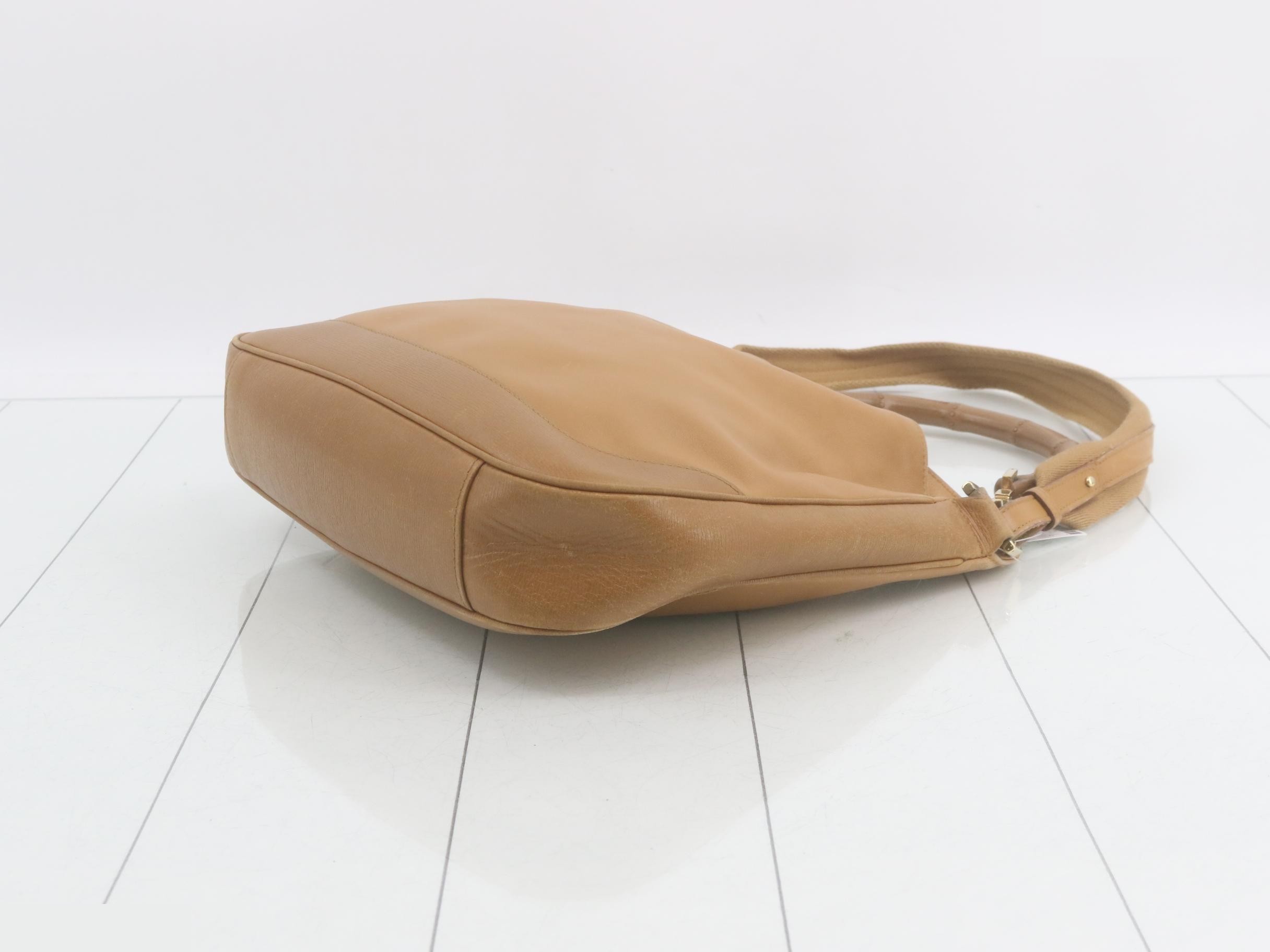 Leather 2-Way Bag, Bamboo Shoulder Bag — view 6