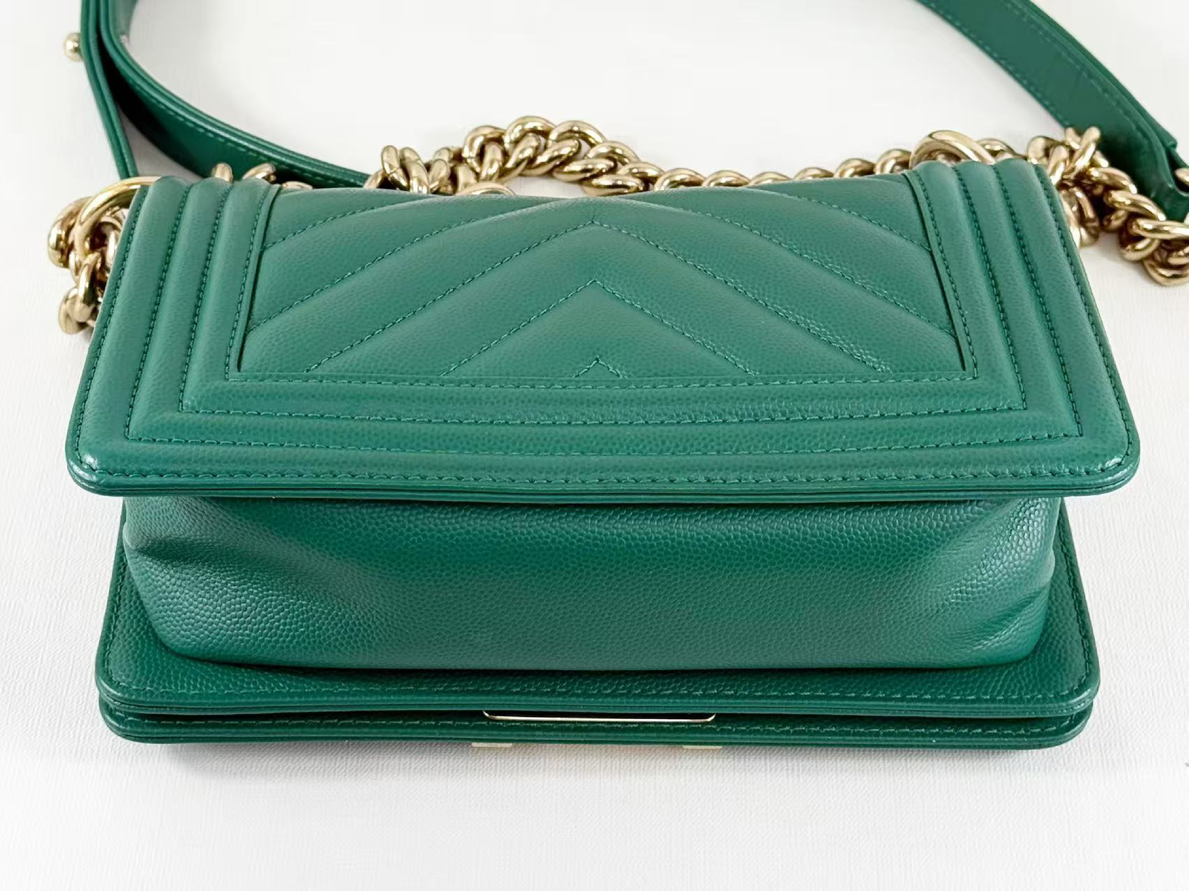 Boy Caviar Skin Chevron Emerald Gold W20/H13/D6cm approx. 25 series [with dust bag and seal] C gold hardware Shoulder bag 25584110 Shoulder bag — view 11