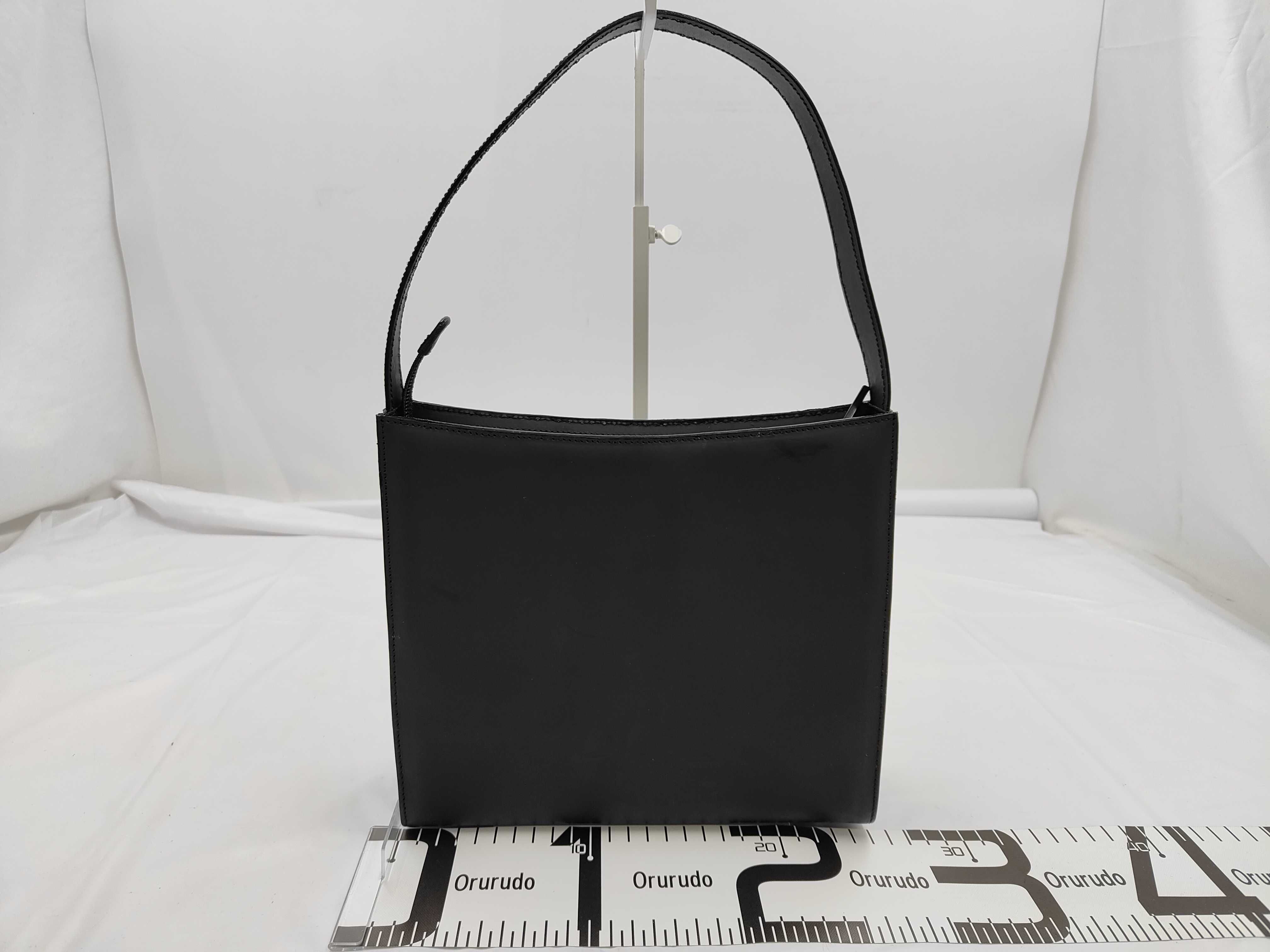 001.3065G Motif Leather Shoulder Bag, Black — view 2