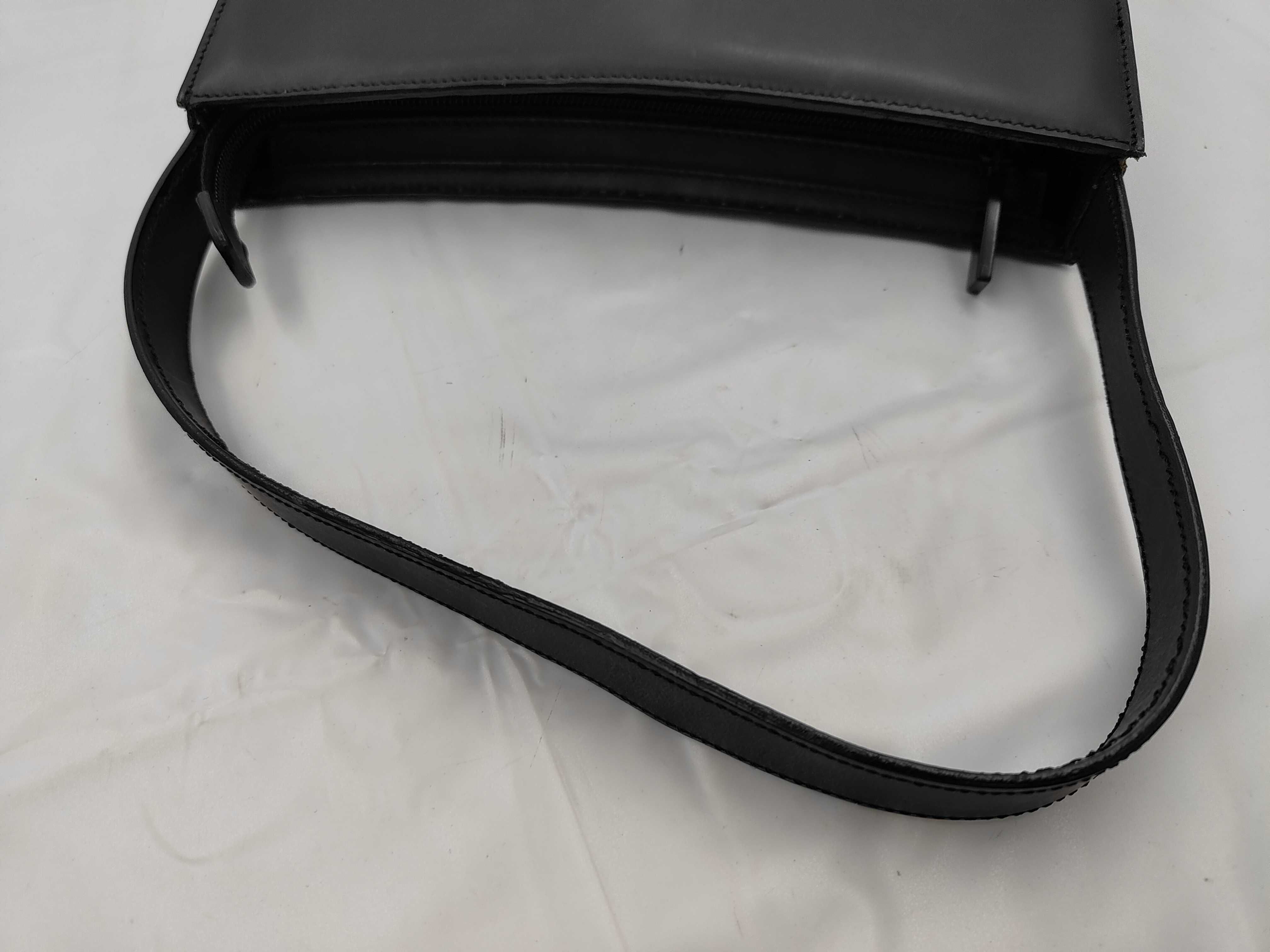 001.3065G Motif Leather Shoulder Bag, Black — view 3