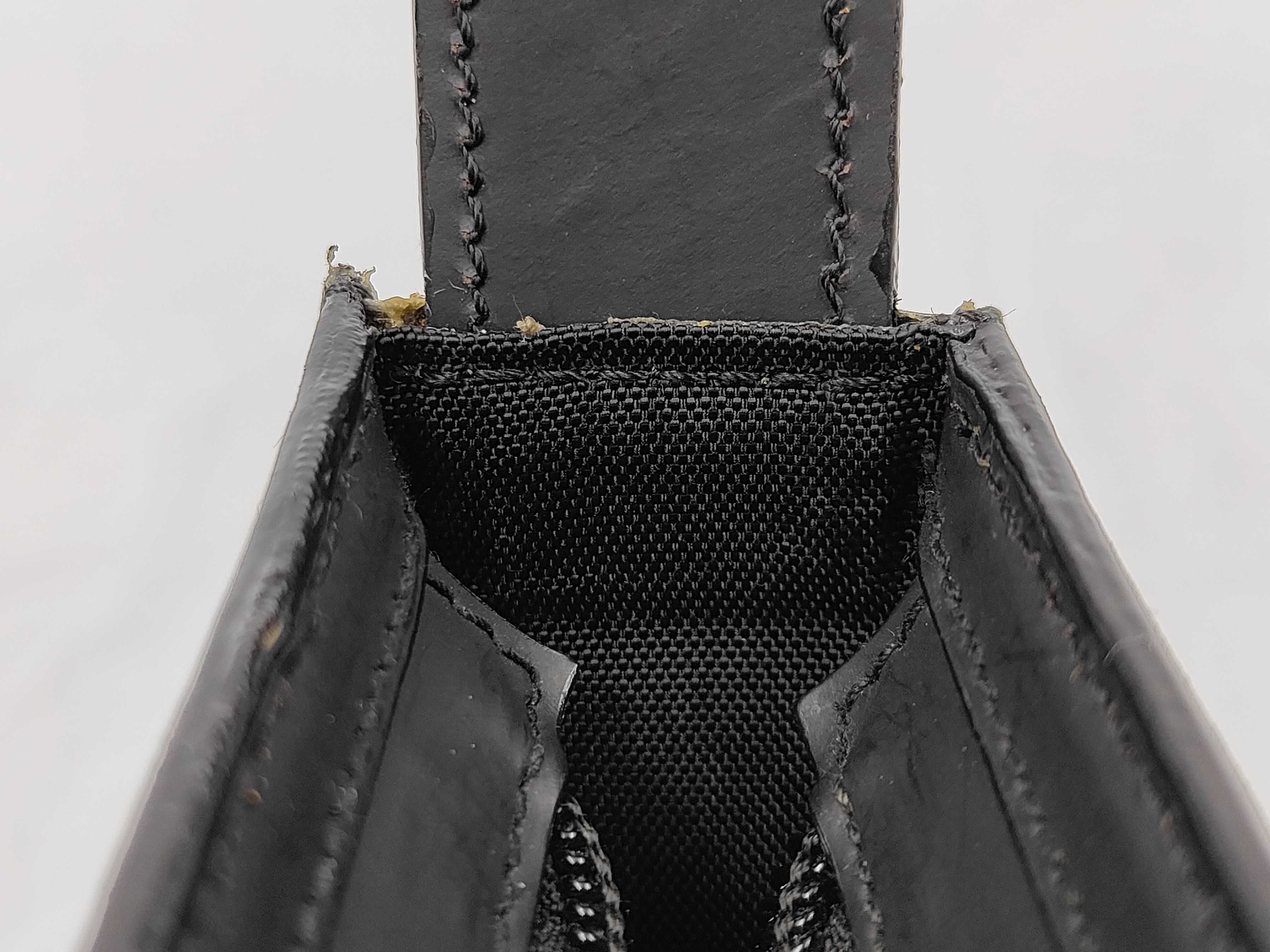 001.3065G Motif Leather Shoulder Bag, Black — view 8