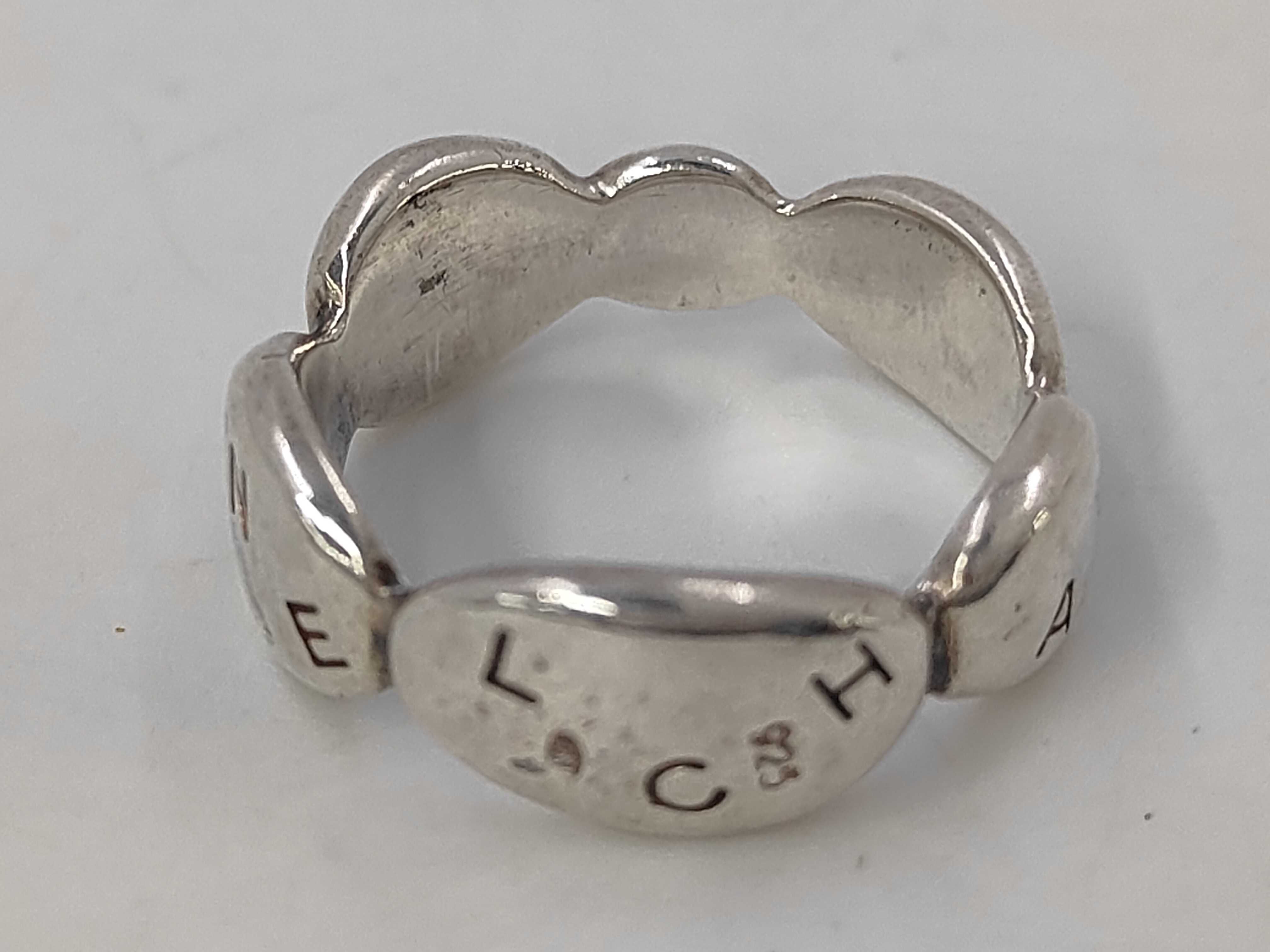 logo ring, 925 sterling silver ring — view 4