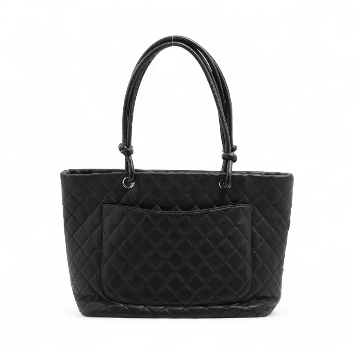 Cambon Line Lambskin Tote Bag Black Silver Hardware 10008698 No. 10 — view 2