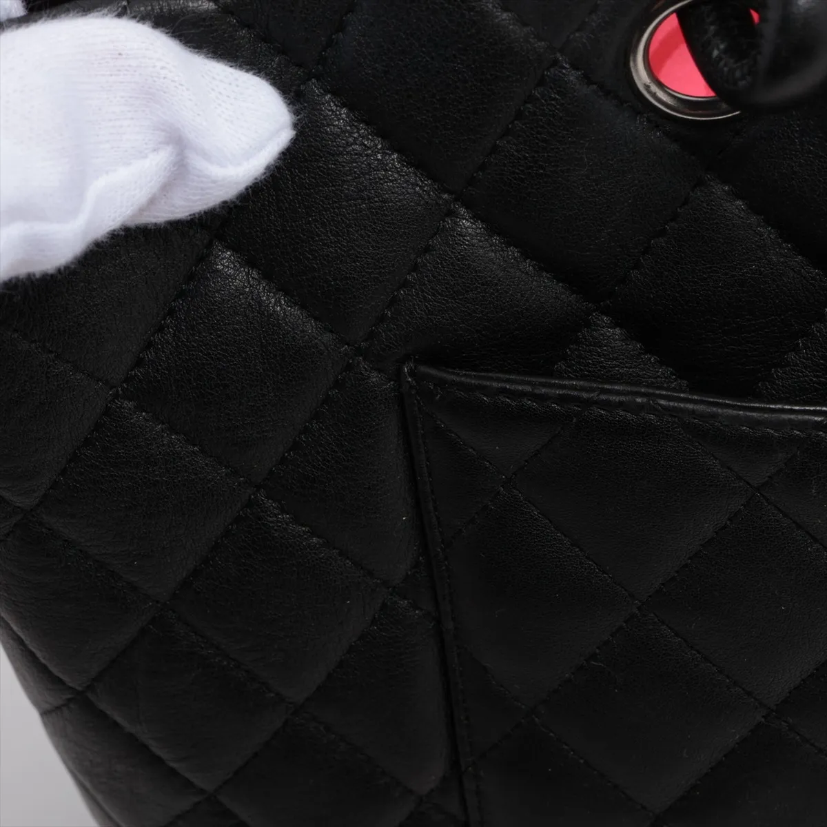 Cambon Line Lambskin Tote Bag Black Silver Hardware 10008698 No. 10 — view 14