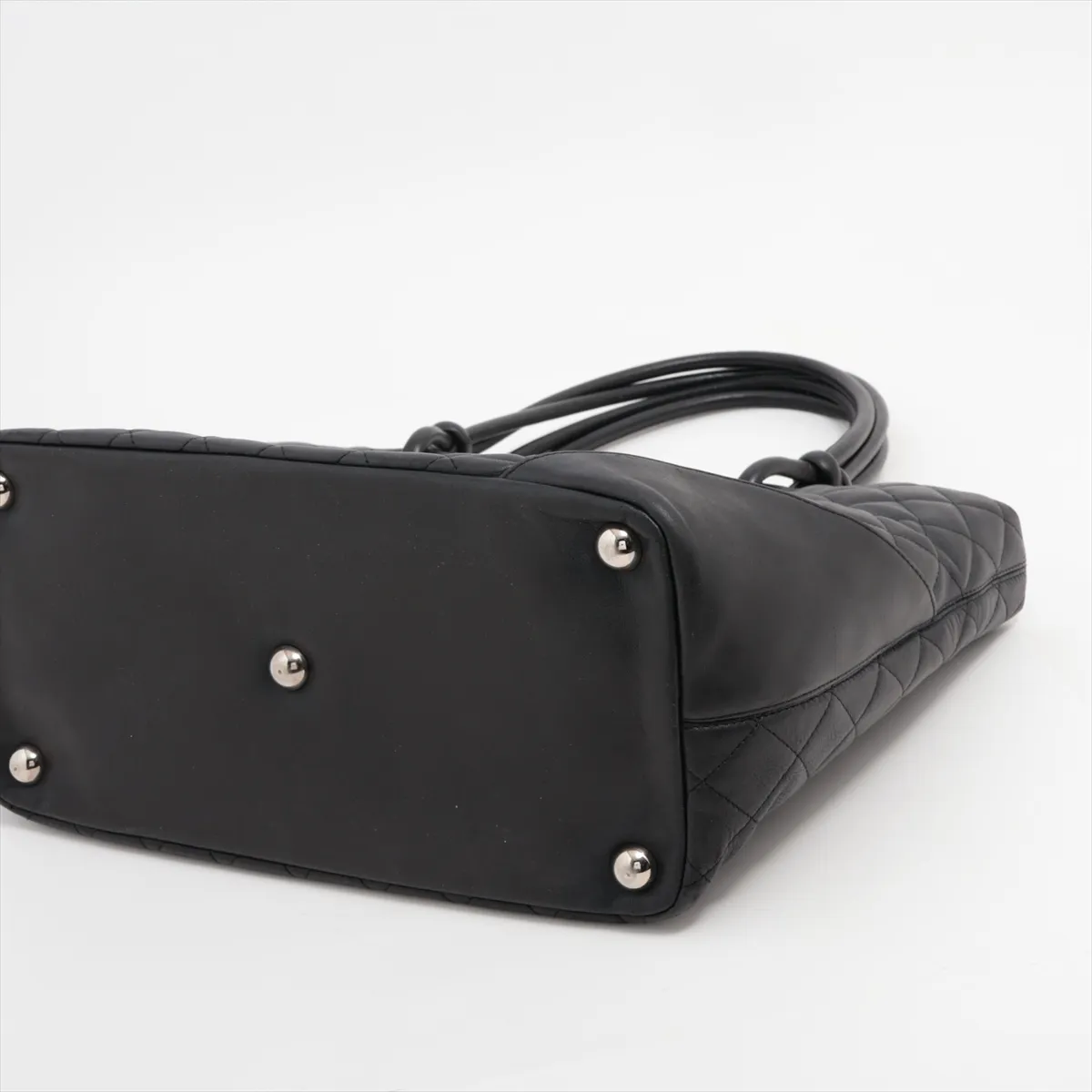 Cambon Line Lambskin Tote Bag Black Silver Hardware 10008698 No. 10 — view 3
