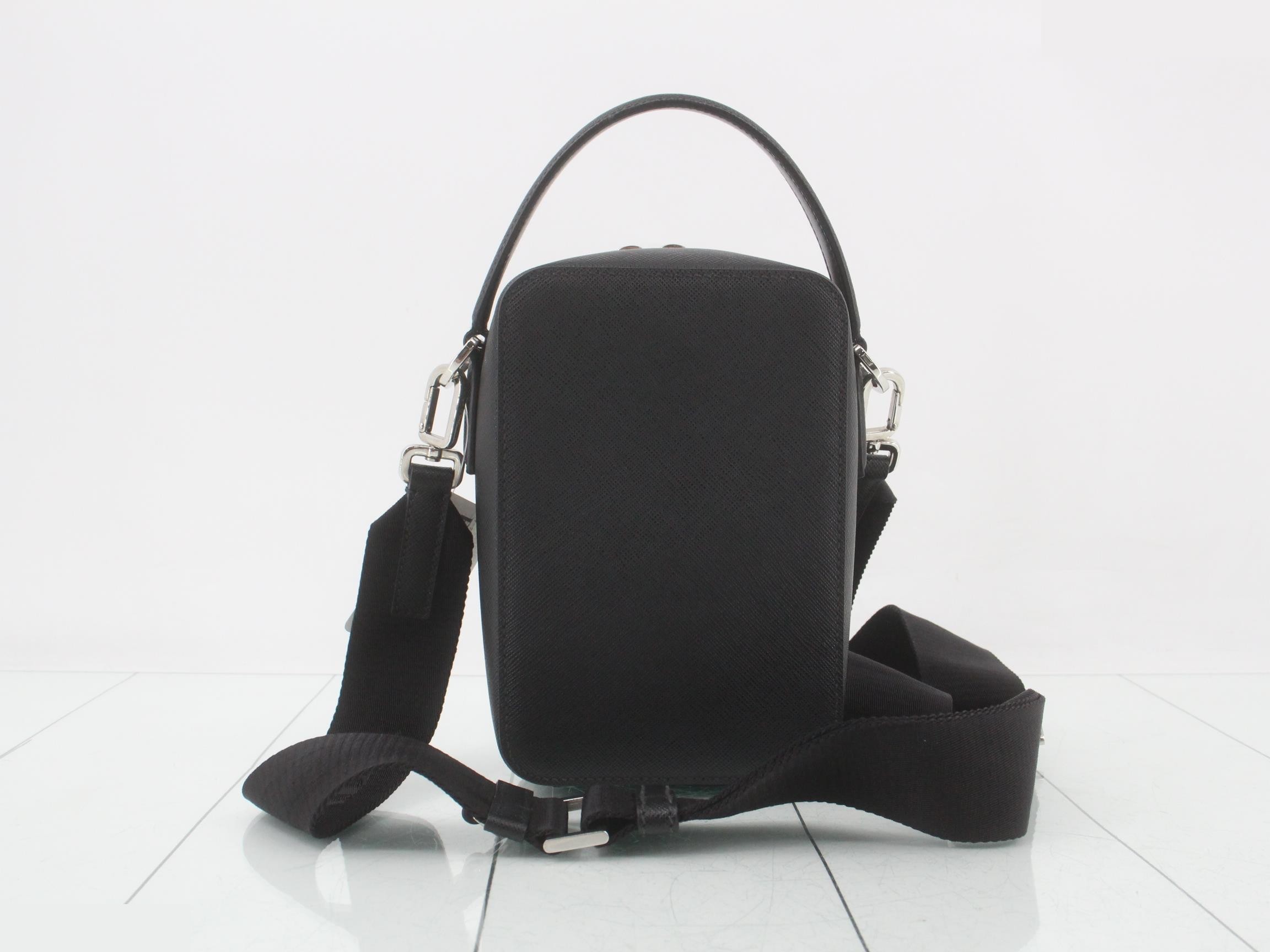 Saffiano Travel 2-Way Shoulder Bag, with retailer's name and guarantee. — view 2