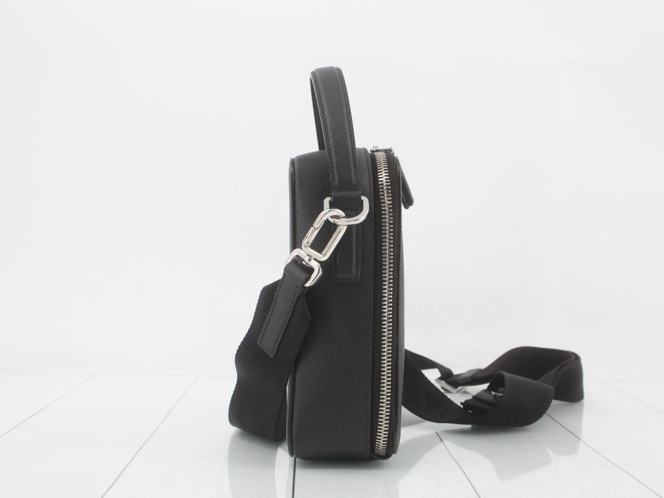 Saffiano Travel 2-Way Shoulder Bag, with retailer's name and guarantee. — view 4
