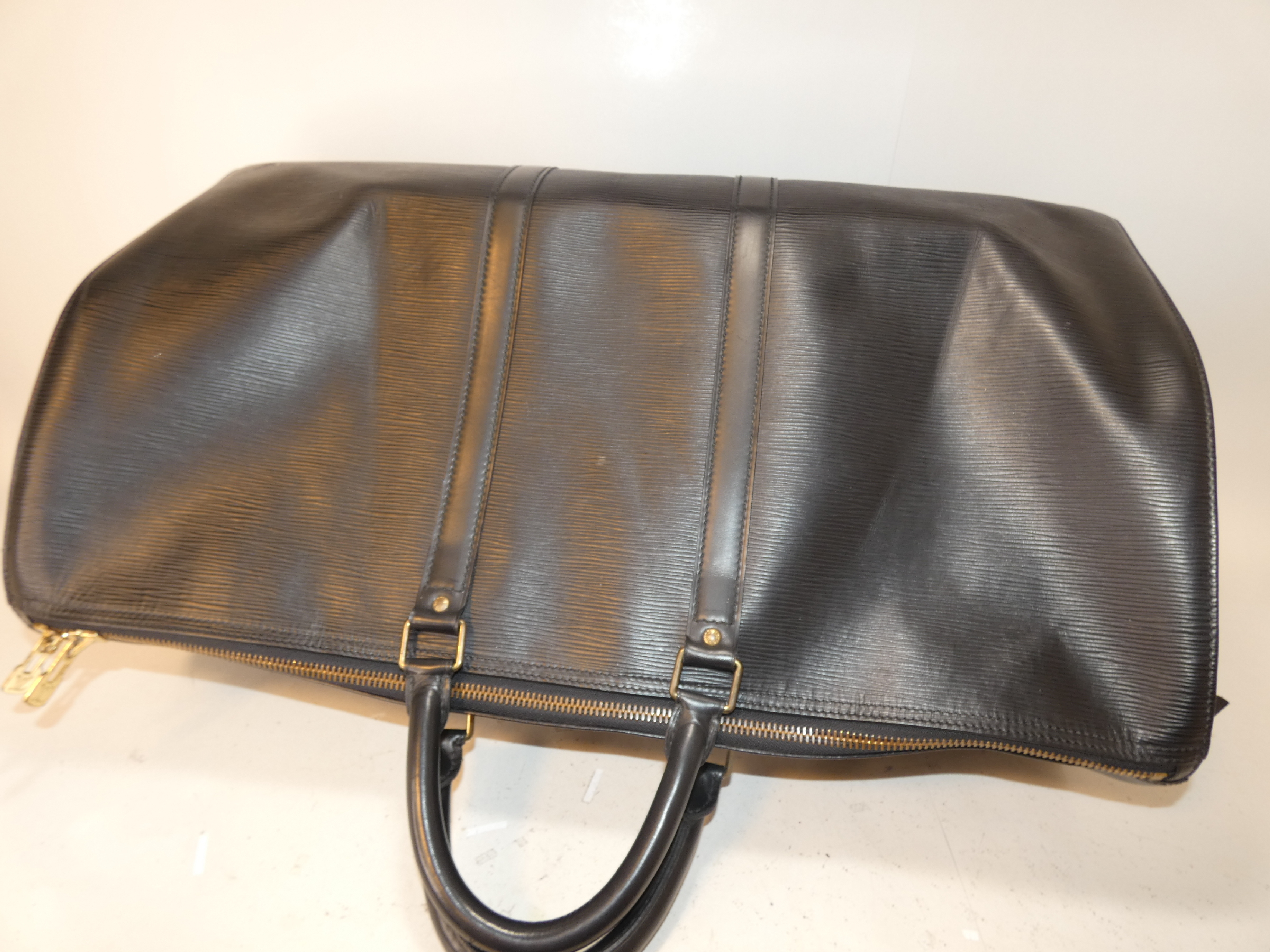 Epi Leather Black Keepall Boston Bag — view 3