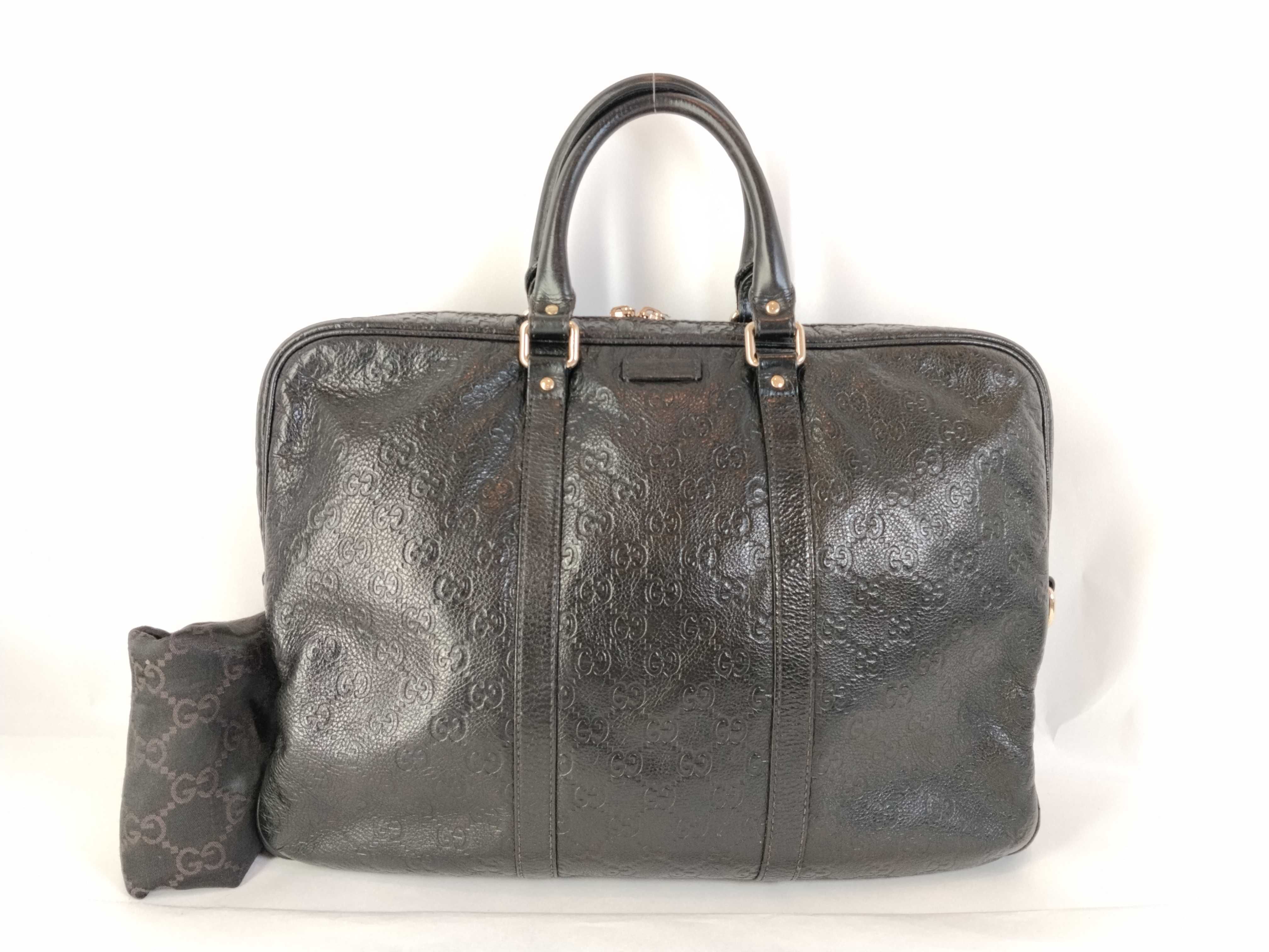 Guccissima 201480 Guccissima Business Bag Leather Black Business Bag