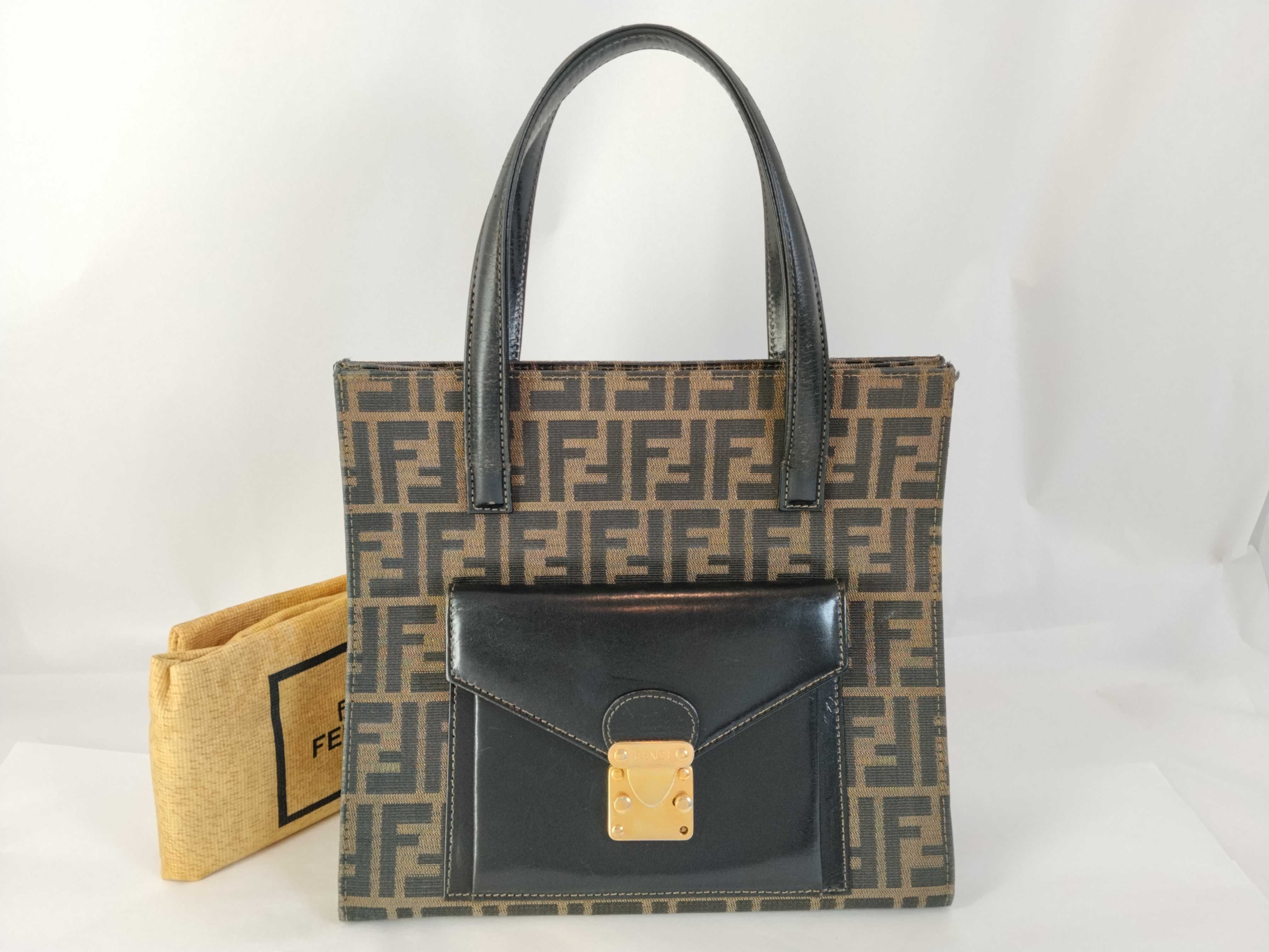 Zucca pattern Zucca leather x canvas handbag