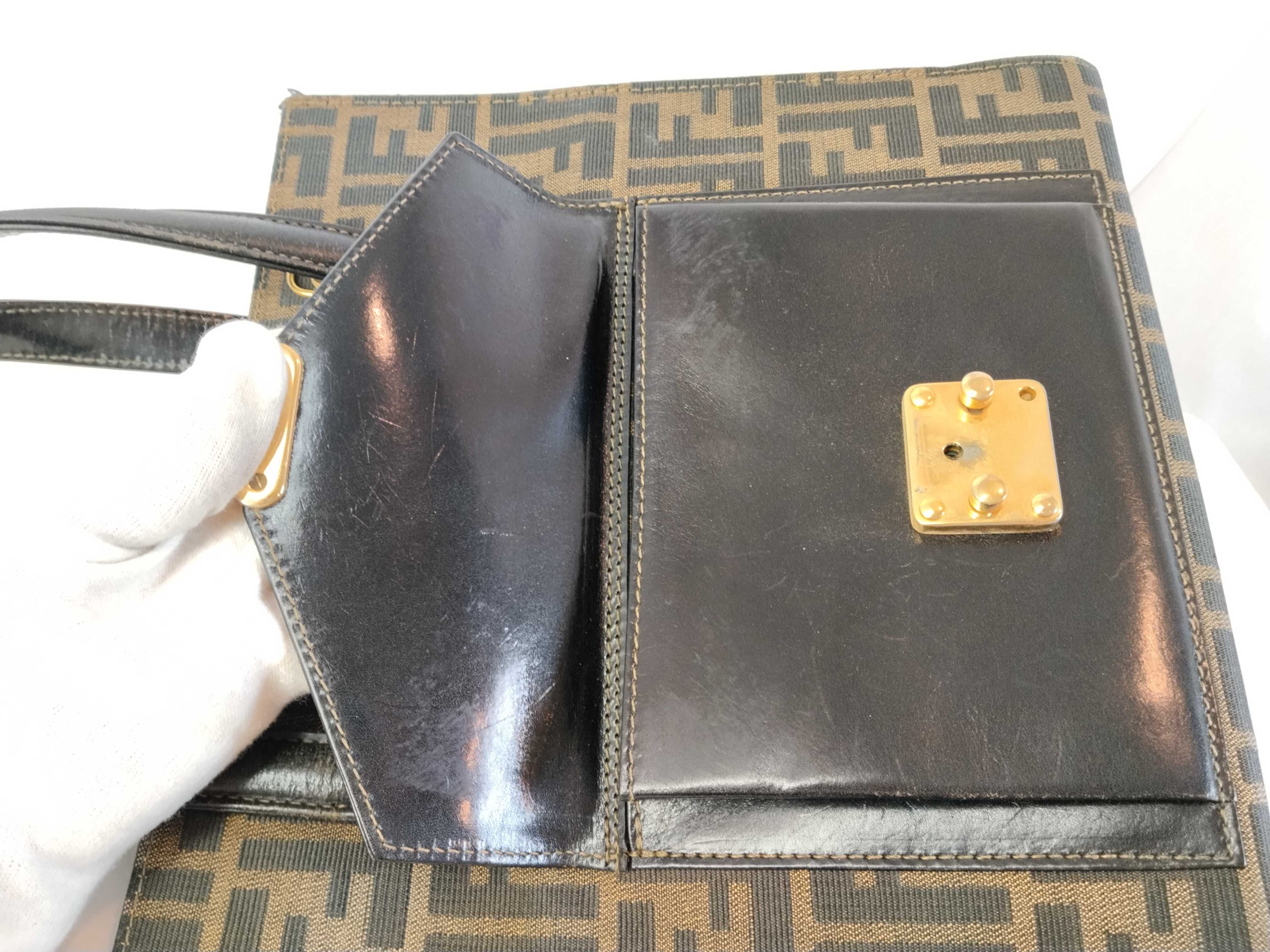 Zucca pattern Zucca leather x canvas handbag — view 13