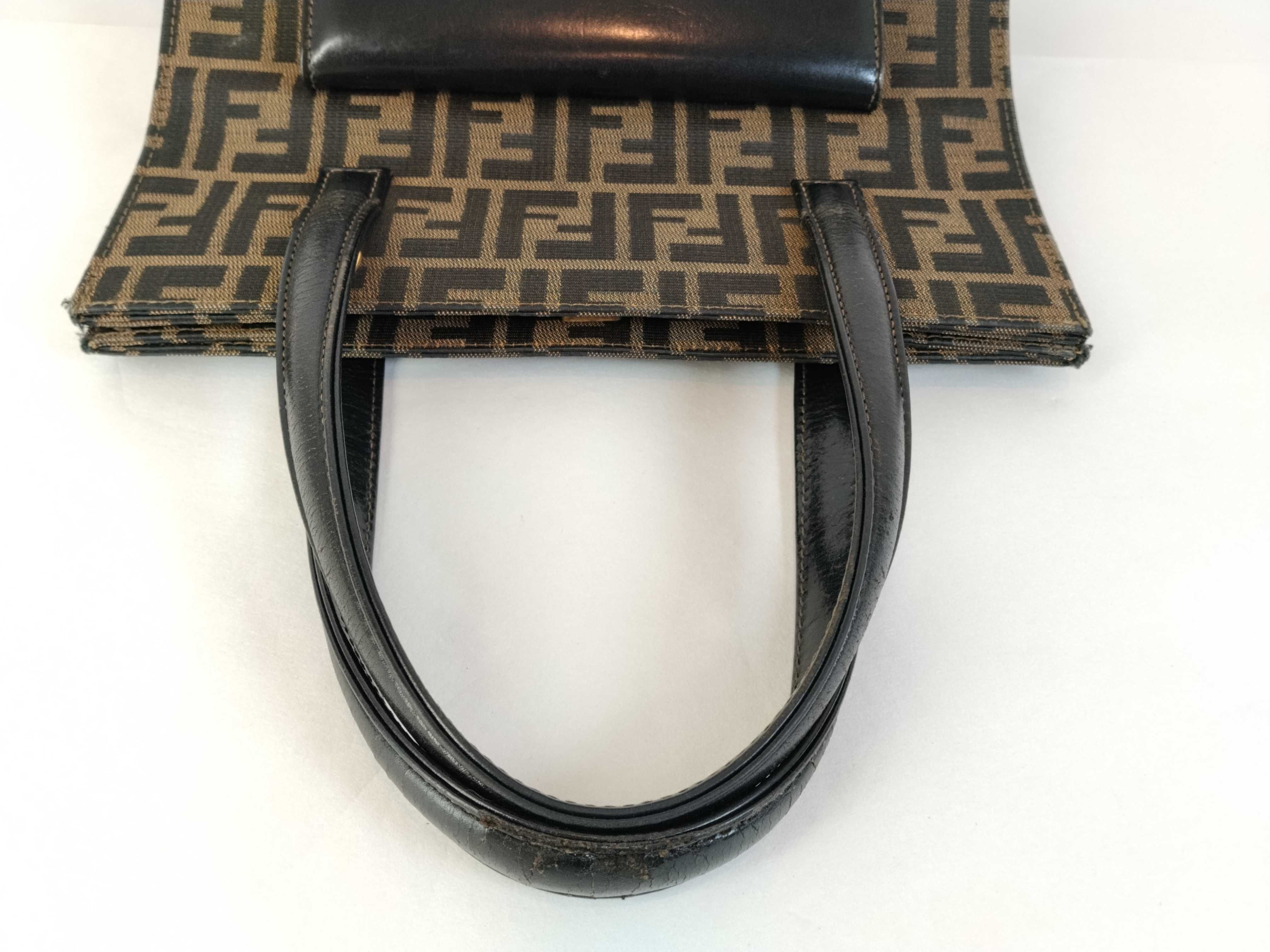 Zucca pattern Zucca leather x canvas handbag — view 3