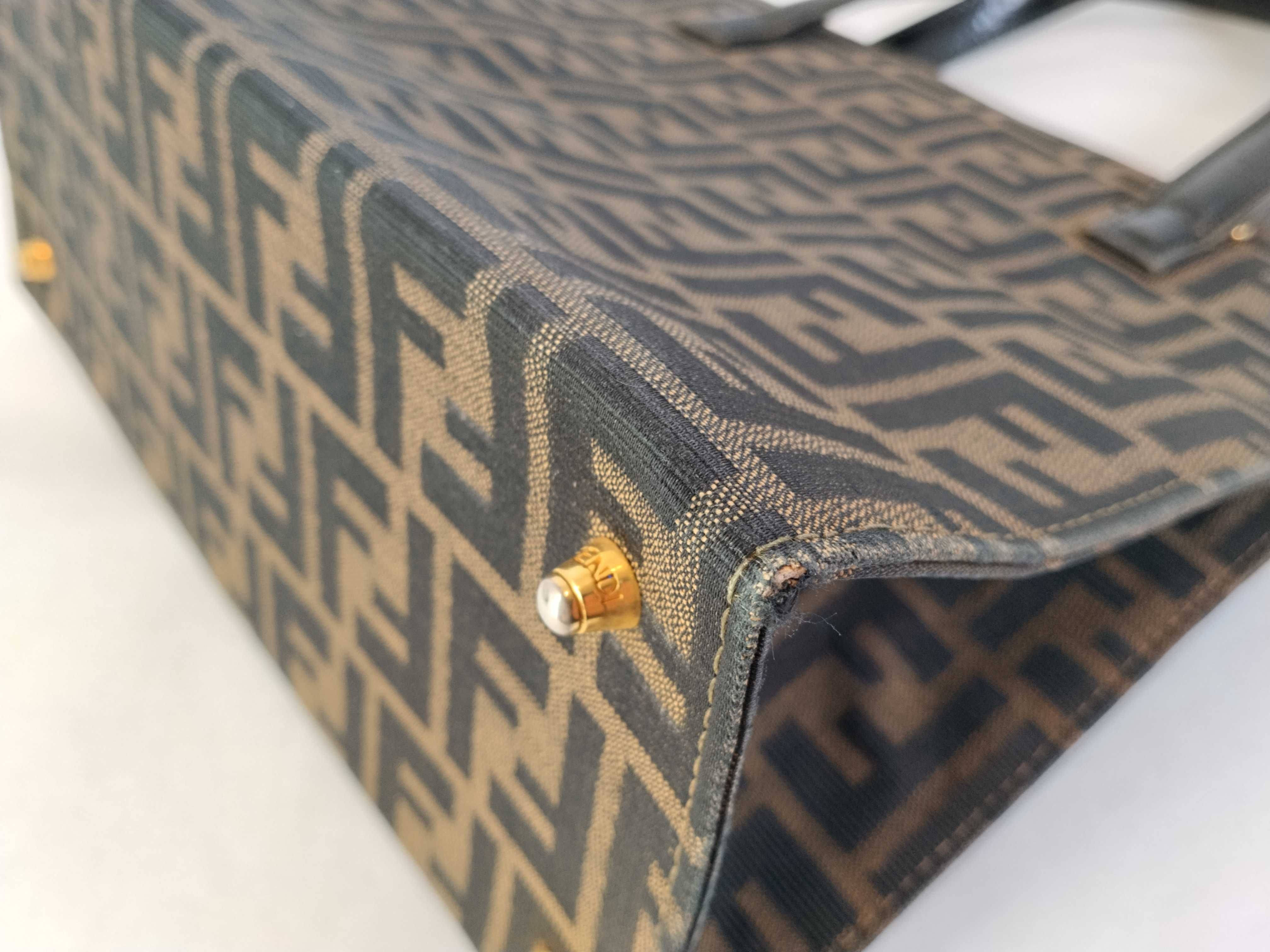 Zucca pattern Zucca leather x canvas handbag — view 7