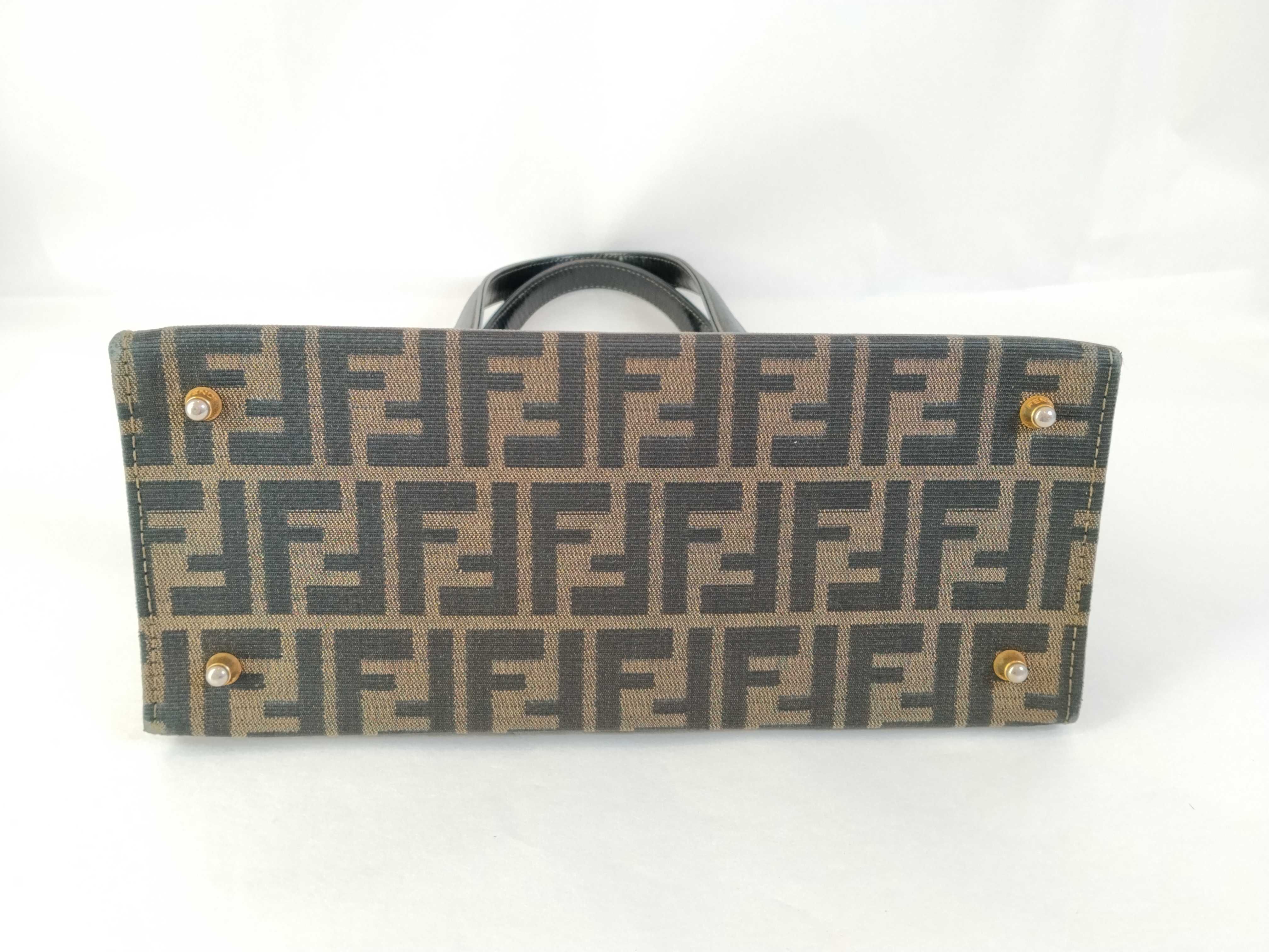 Zucca pattern Zucca leather x canvas handbag — view 8