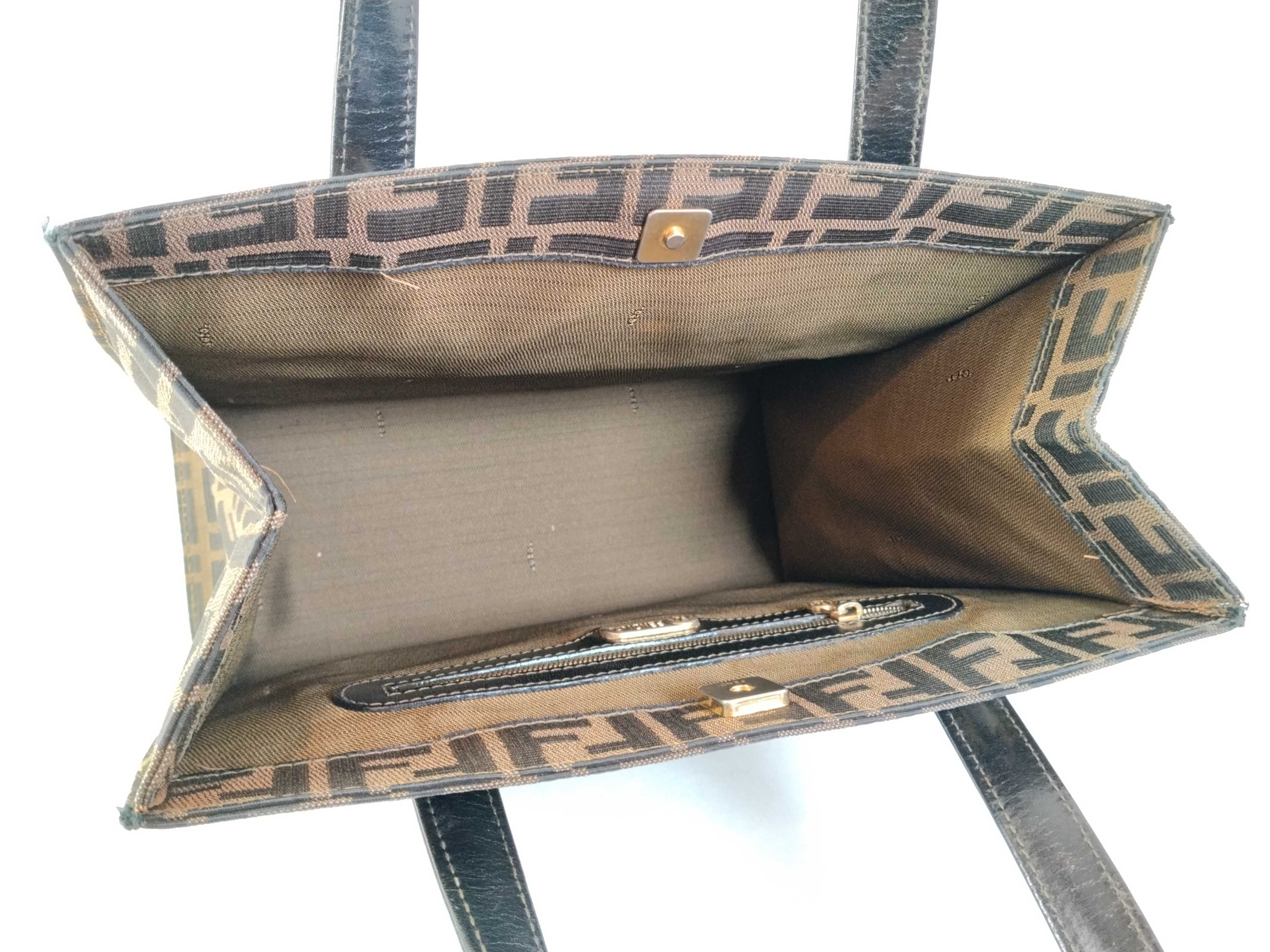 Zucca pattern Zucca leather x canvas handbag — view 9