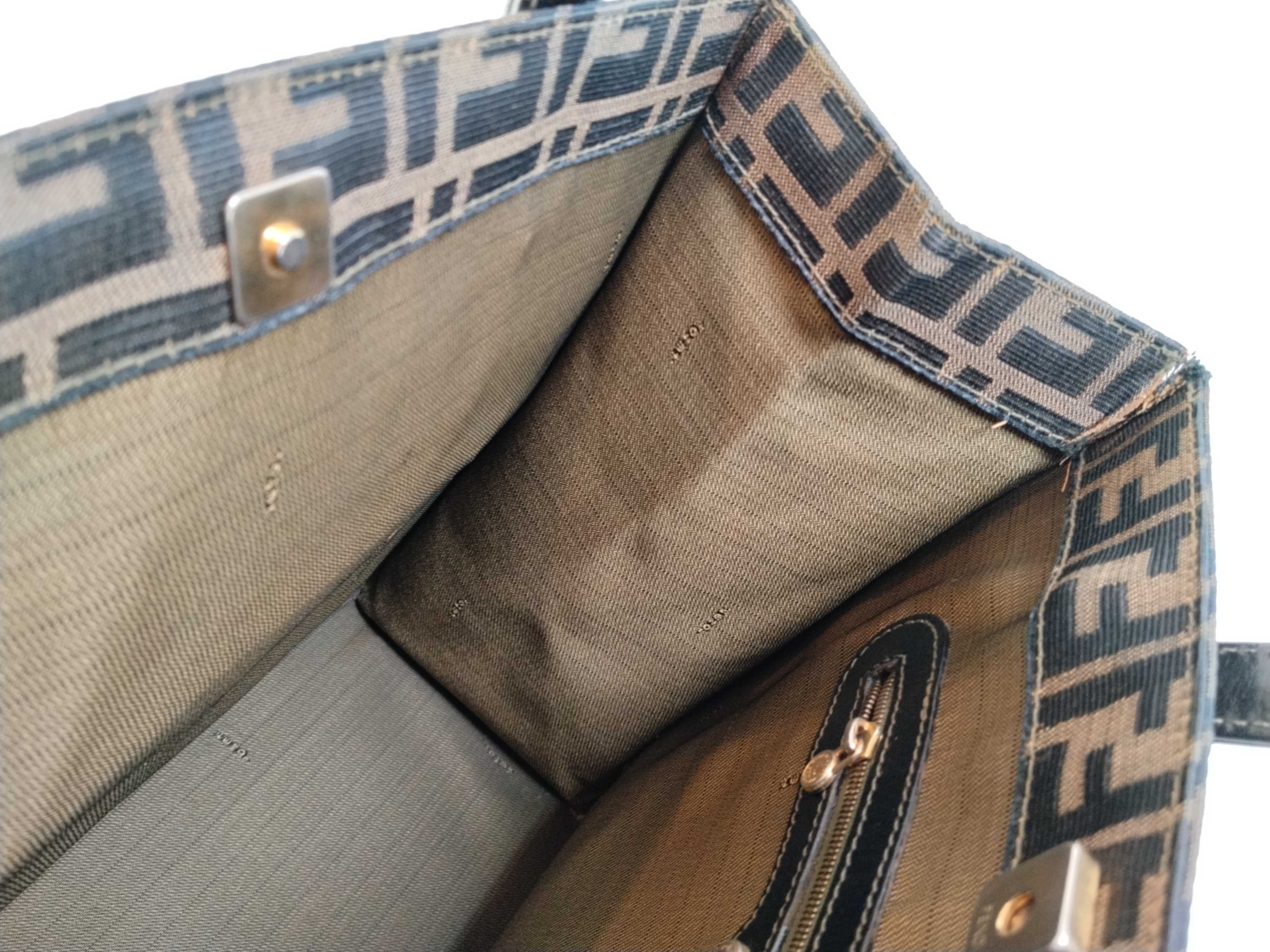Zucca pattern Zucca leather x canvas handbag — view 10