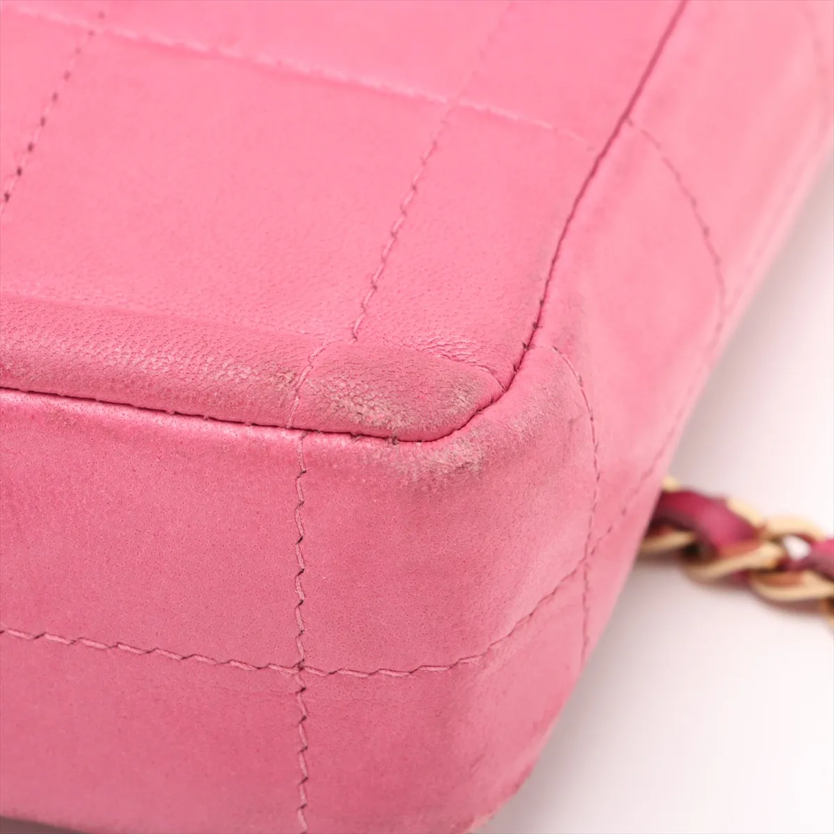 chocolate bar lambskin chain shoulder bag pink gold hardware 6438218 6th series — view 9