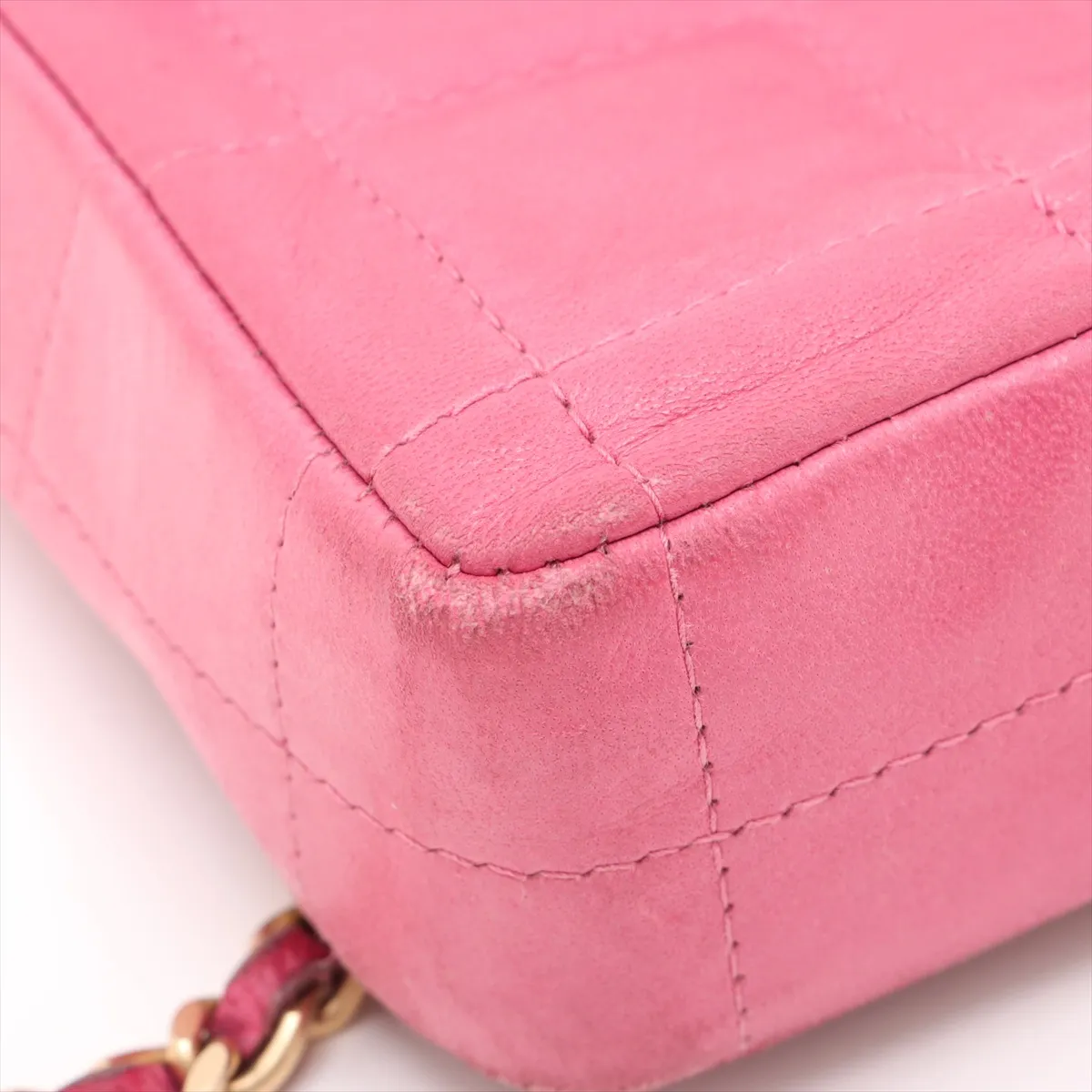 chocolate bar lambskin chain shoulder bag pink gold hardware 6438218 6th series — view 10