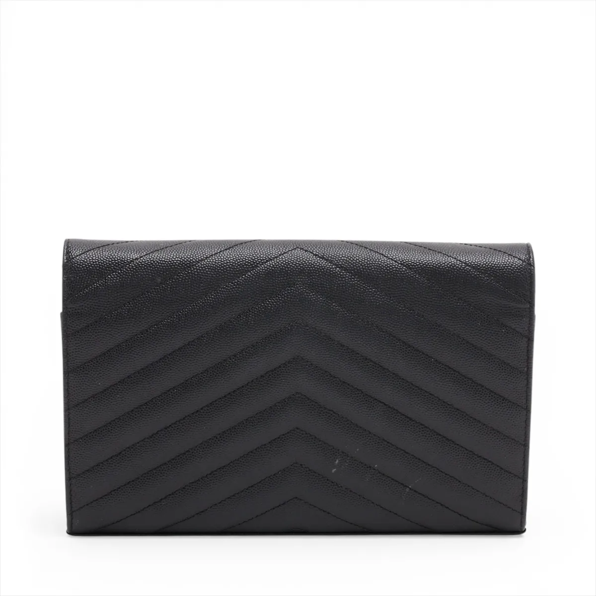 Cassandra Leather Chain Wallet, Black, 377828 — view 2