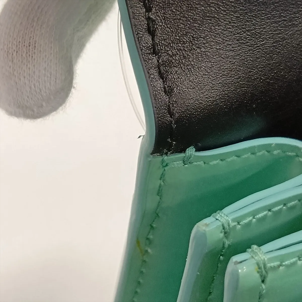 Serpenti Forever Patent Leather 2-Way Handbag, Green, with Mirror — view 14