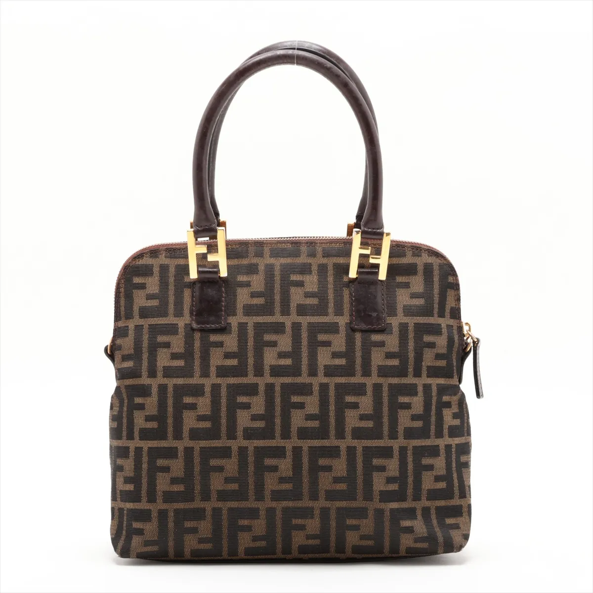 Zucca Canvas x Leather 2-Way Handbag, Brown — view 2