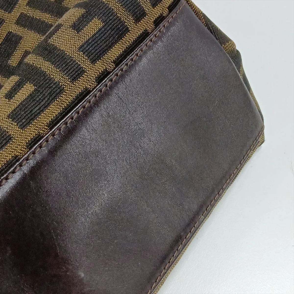 Zucca Canvas x Leather 2-Way Handbag, Brown — view 12