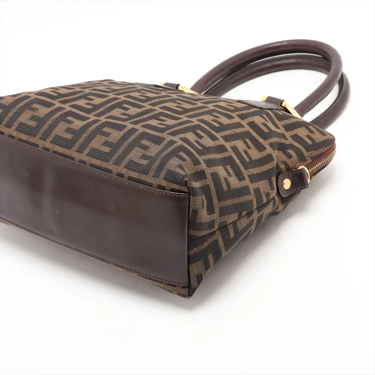 Zucca Canvas x Leather 2-Way Handbag, Brown — view 3