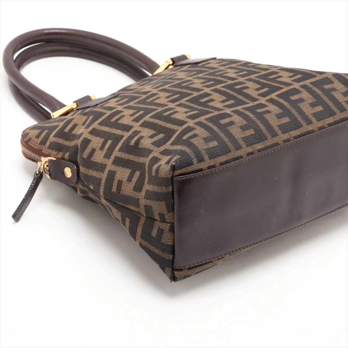 Zucca Canvas x Leather 2-Way Handbag, Brown — view 4