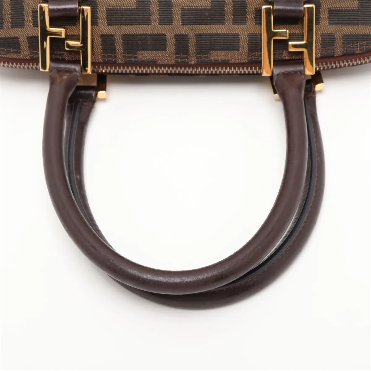 Zucca Canvas x Leather 2-Way Handbag, Brown — view 5