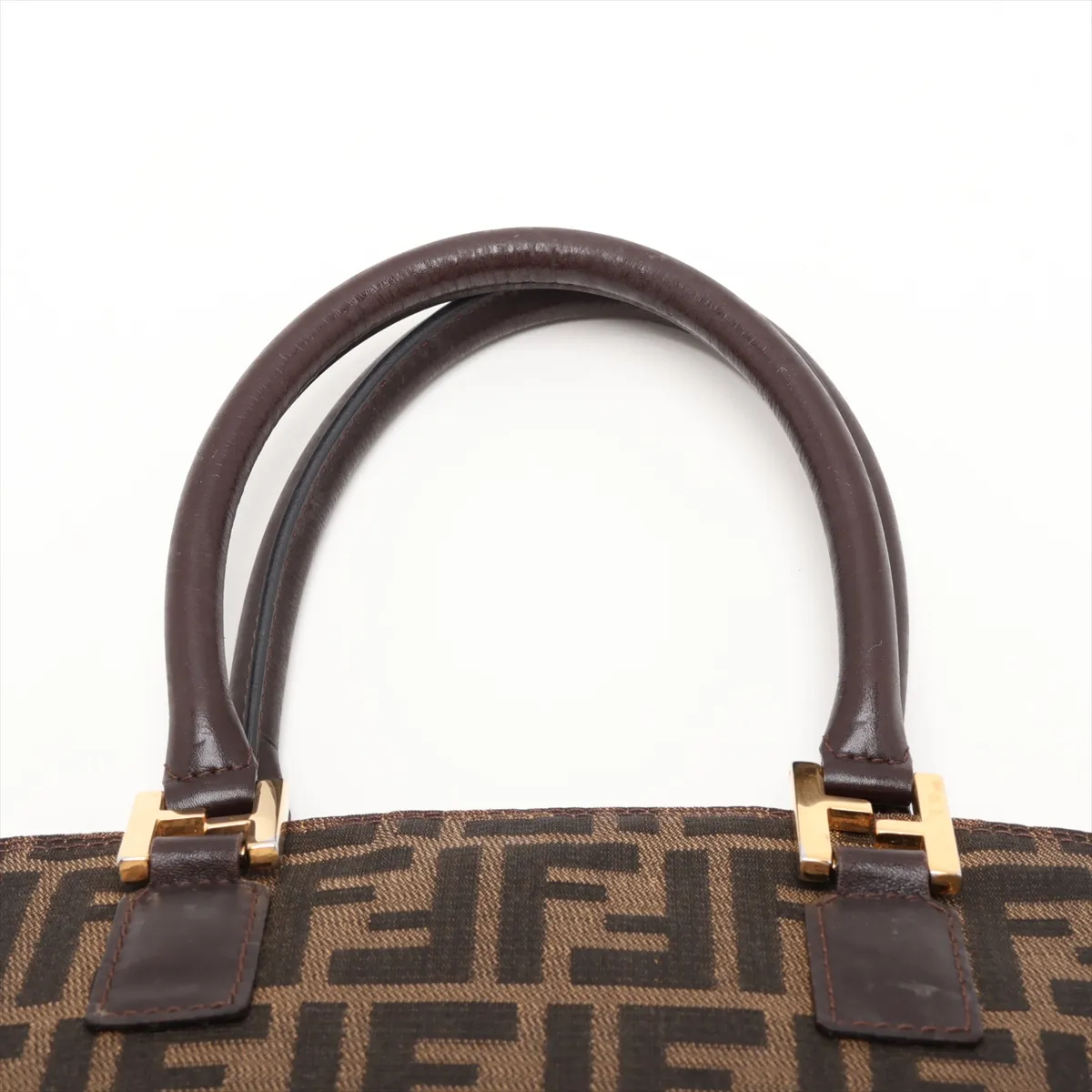 Zucca Canvas x Leather 2-Way Handbag, Brown — view 6