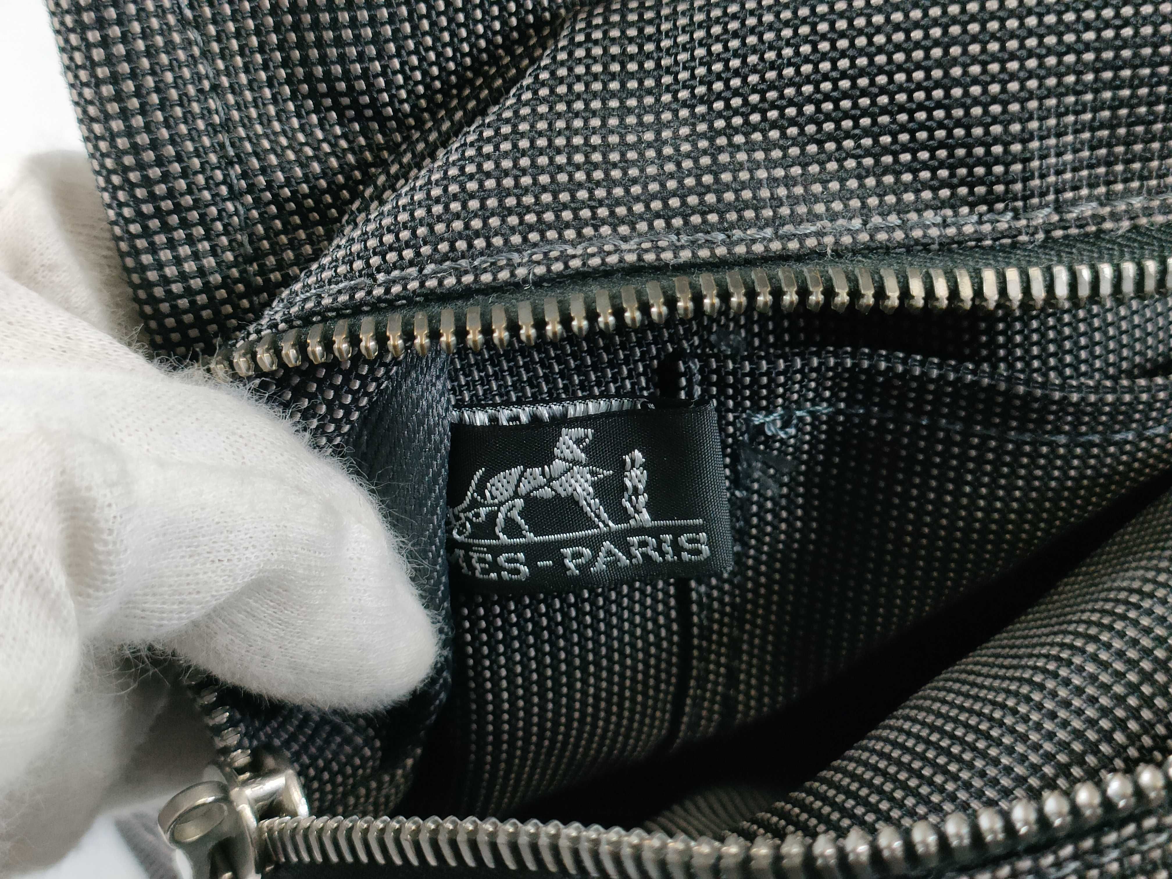Herline MM Canvas Tote Bag in Grey with Silver Hardware and Padlock — view 12