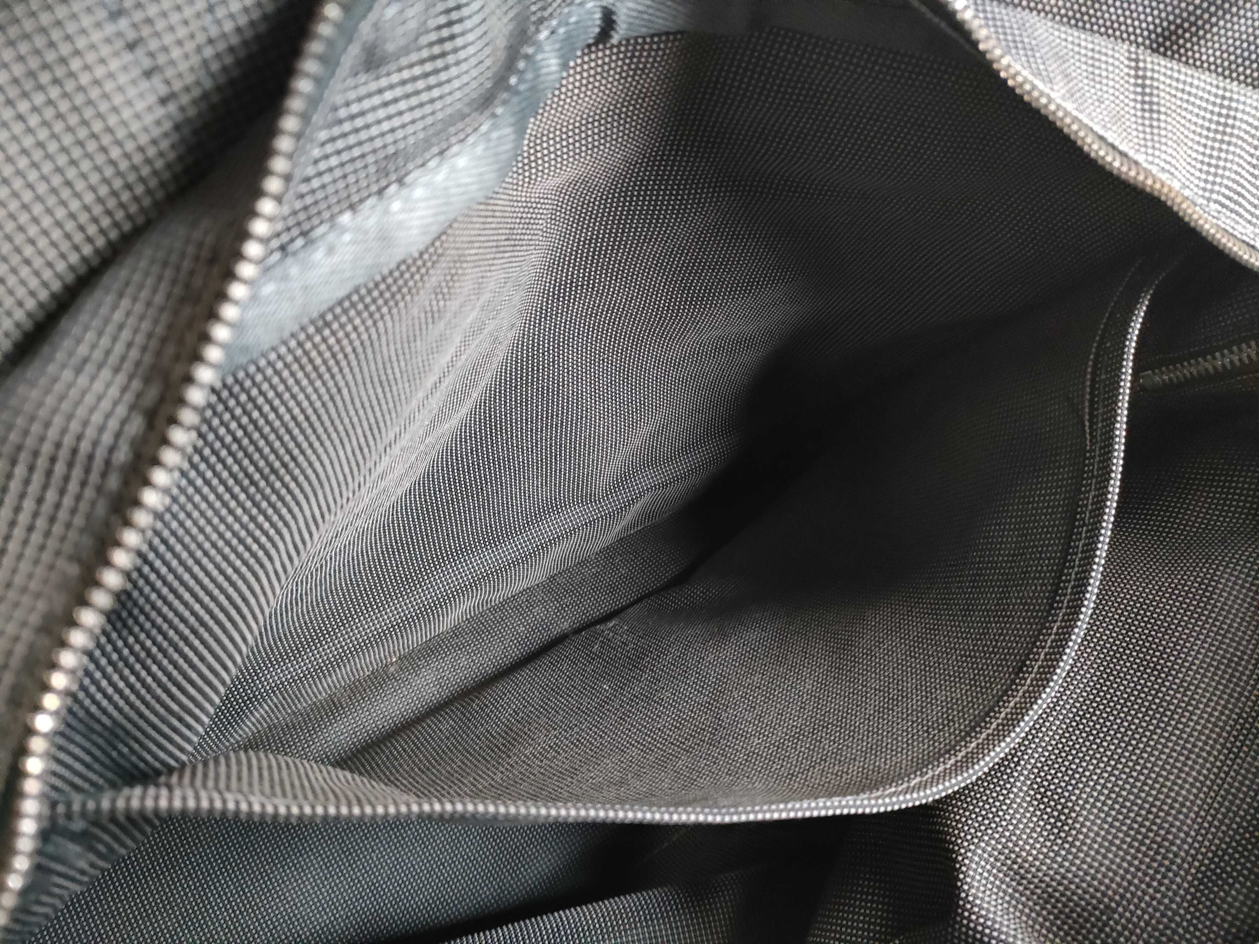 Herline MM Canvas Tote Bag in Grey with Silver Hardware and Padlock — view 13