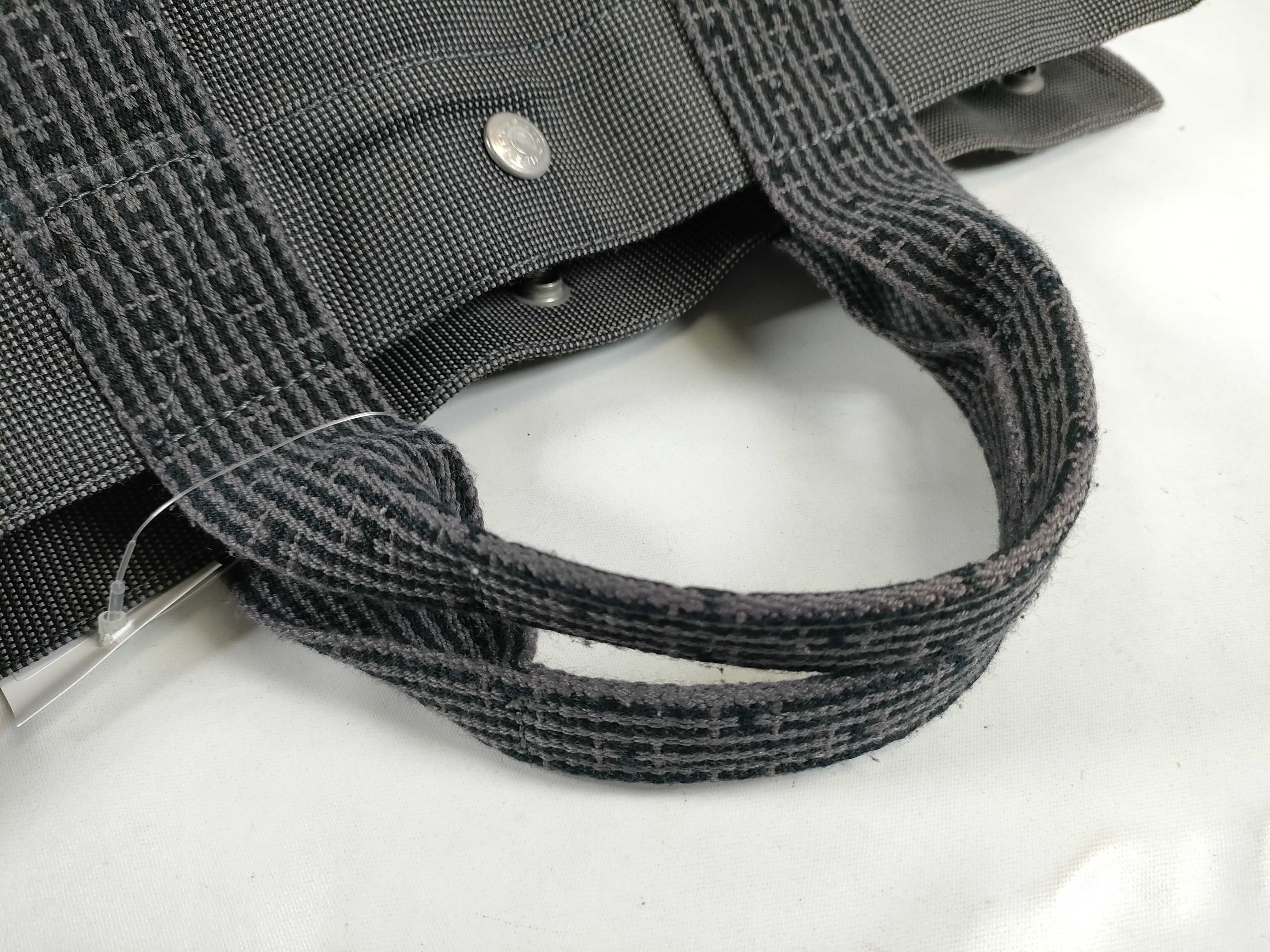 Herline MM Canvas Tote Bag in Grey with Silver Hardware and Padlock — view 3