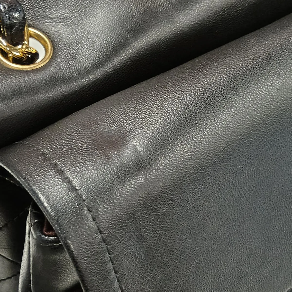 [Individually packaged] Chanel Large Matelassé 30 Lambskin Double Flap Double Chain Bag, Black with Gold Hardware, 15650619, Serial Number 15-series, A58600 — view 11
