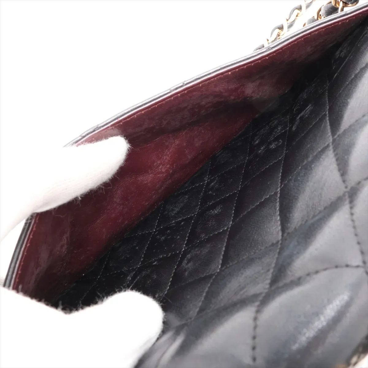 [Individually packaged] Chanel Large Matelassé 30 Lambskin Double Flap Double Chain Bag, Black with Gold Hardware, 15650619, Serial Number 15-series, A58600 — view 8