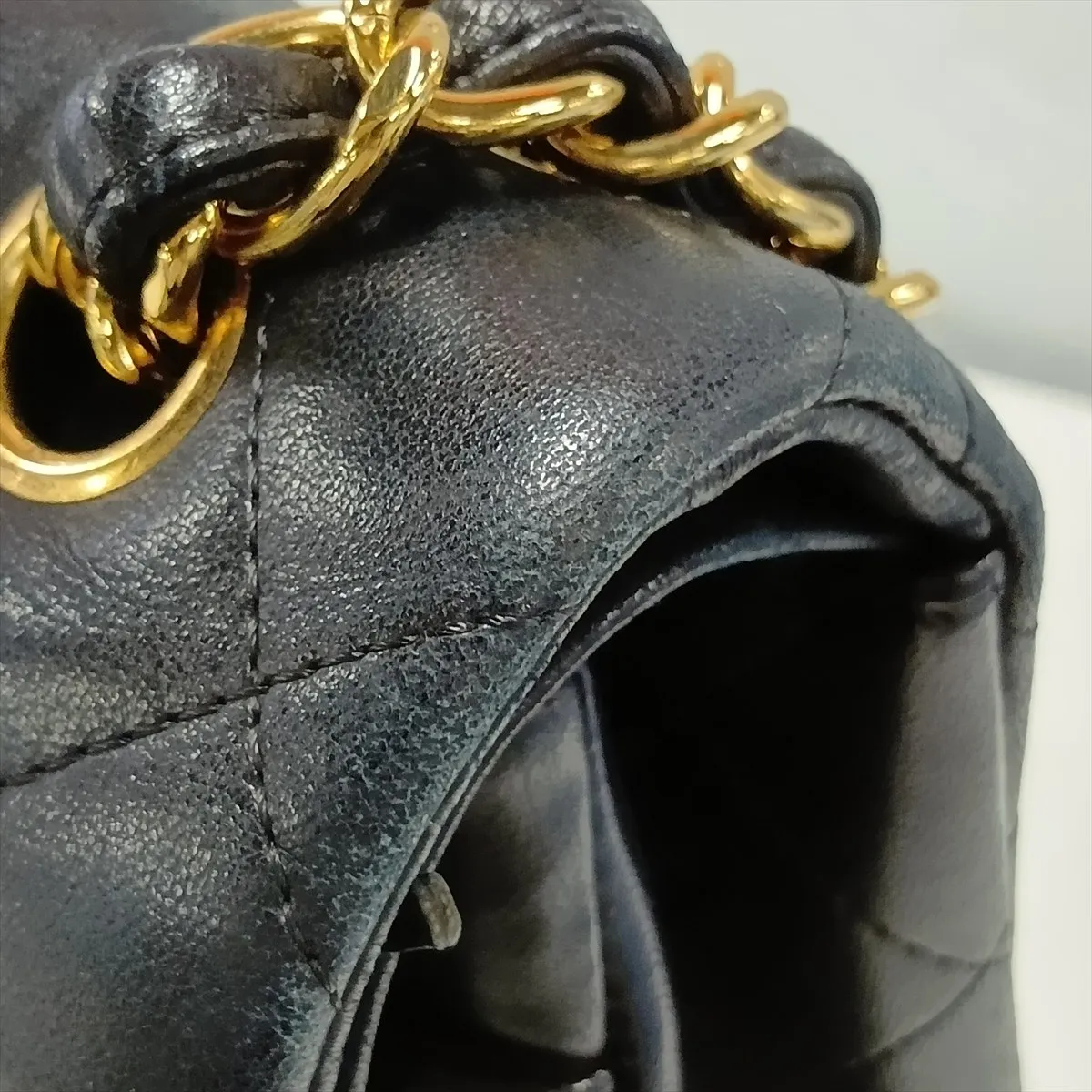[Individually packaged] Chanel Large Matelassé 30 Lambskin Double Flap Double Chain Bag, Black with Gold Hardware, 15650619, Serial Number 15-series, A58600 — view 10