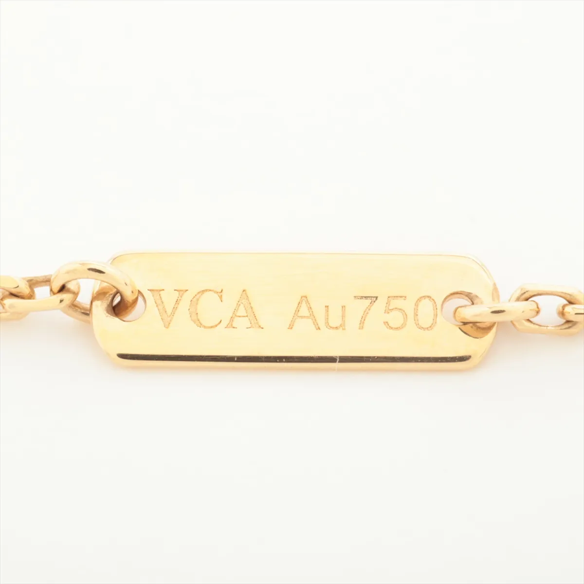 Vintage Alhambra Golden Shell Diamond Necklace, 750 (Yellow Gold), 6.4g, JA172660, Stone — view 4