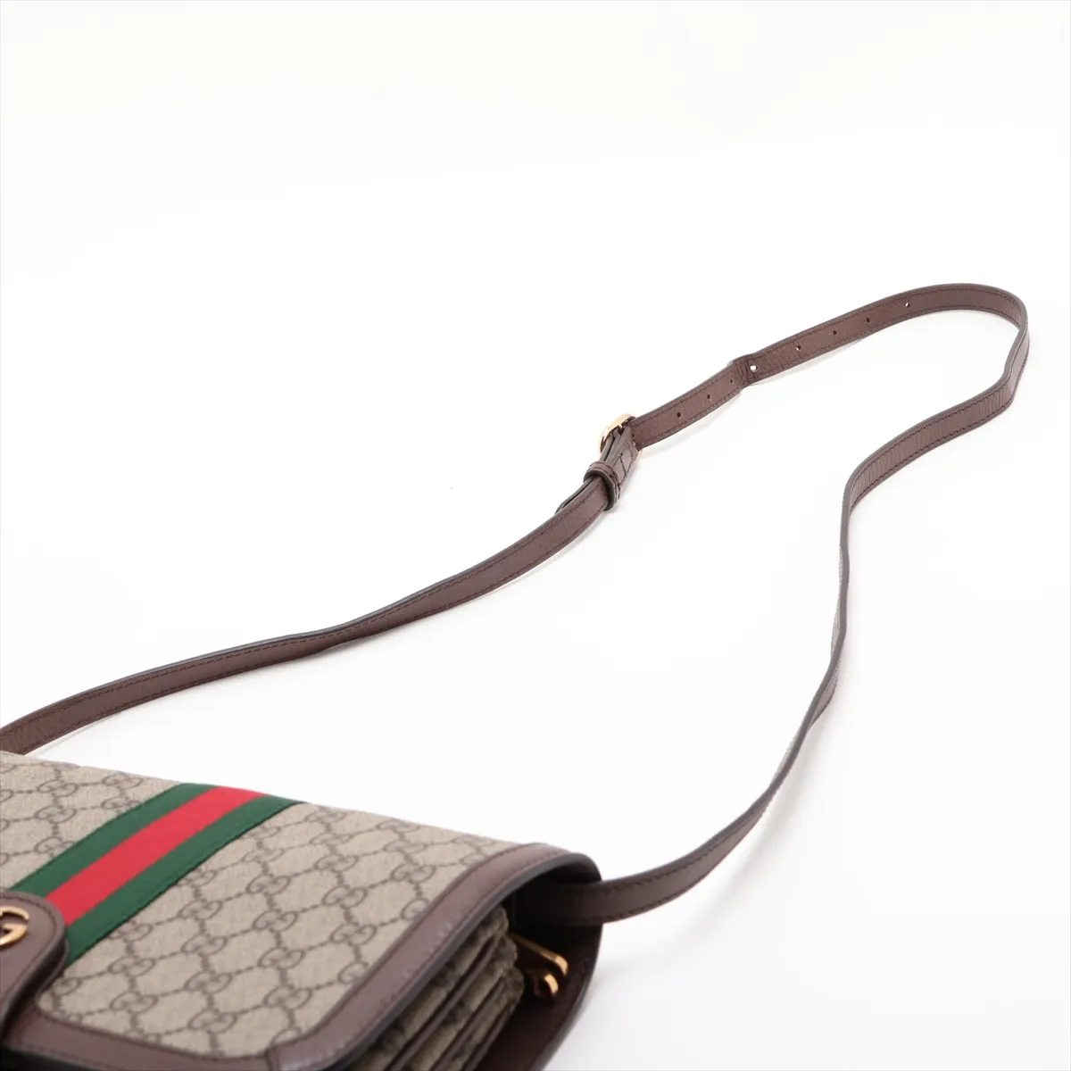 GG Supreme PVC x Leather Shoulder Bag, Brown, 548304 — view 5